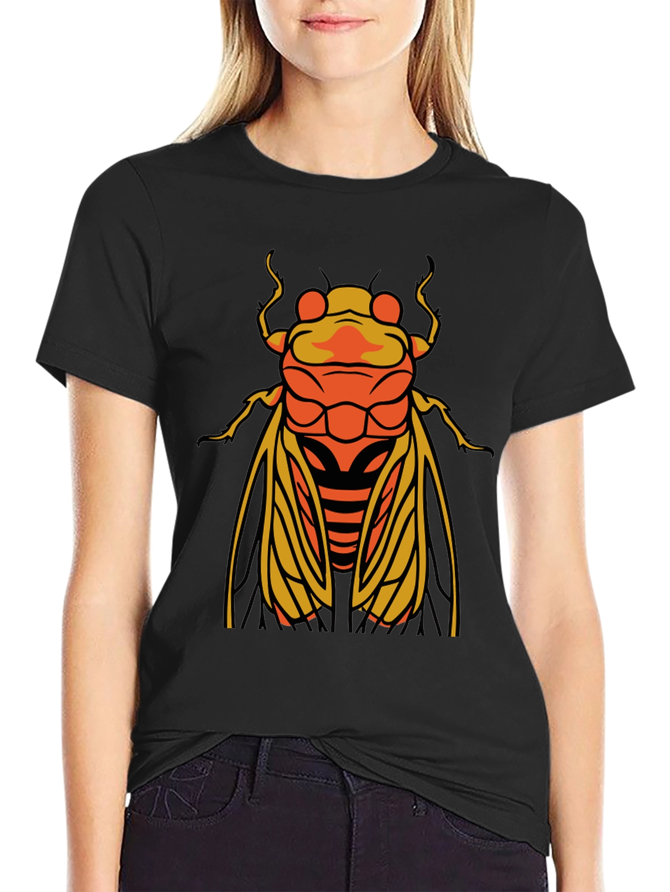 Black Cicada Graphic T-Shirt - Stylish Insect Tee view 2