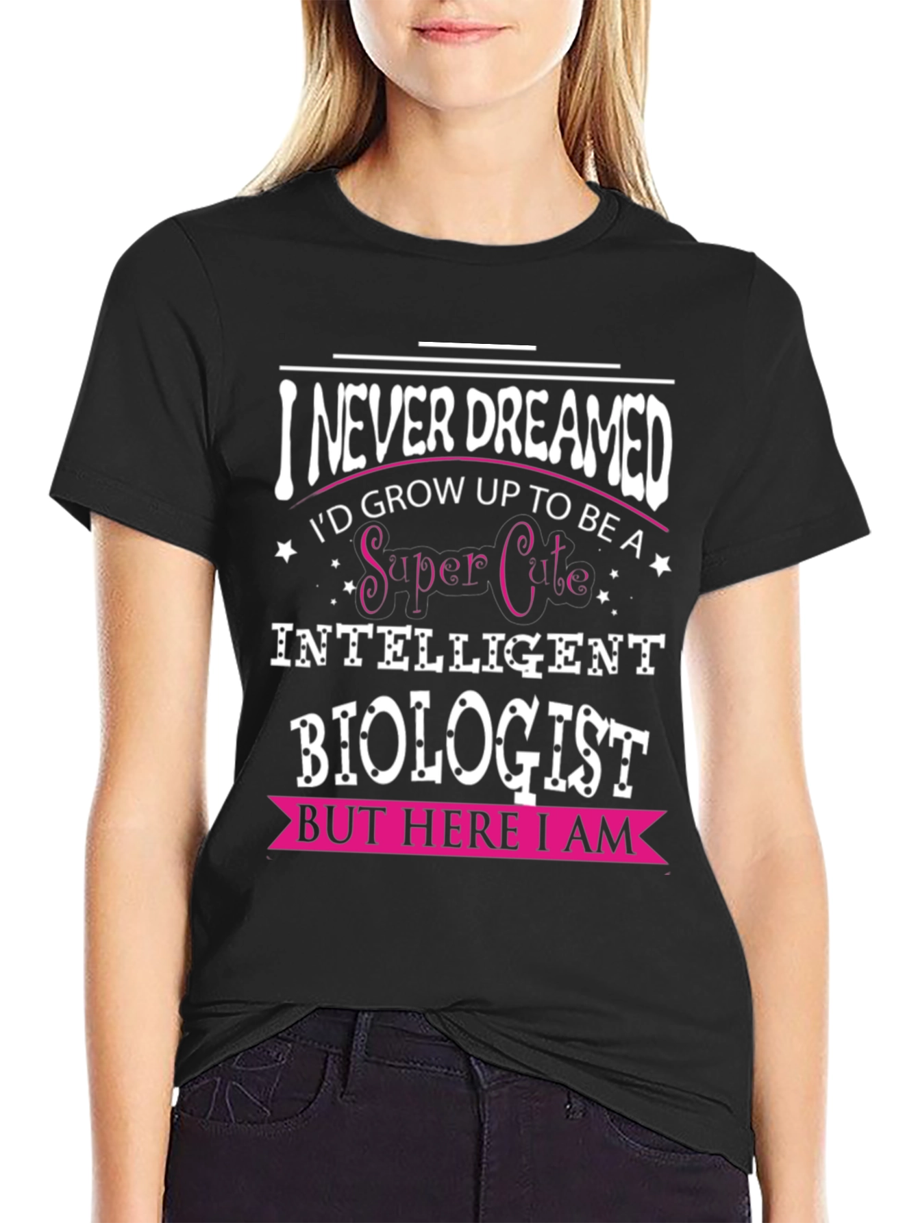 Black Intelligent Biologist T-Shirt: Super Cute & Smart view 2