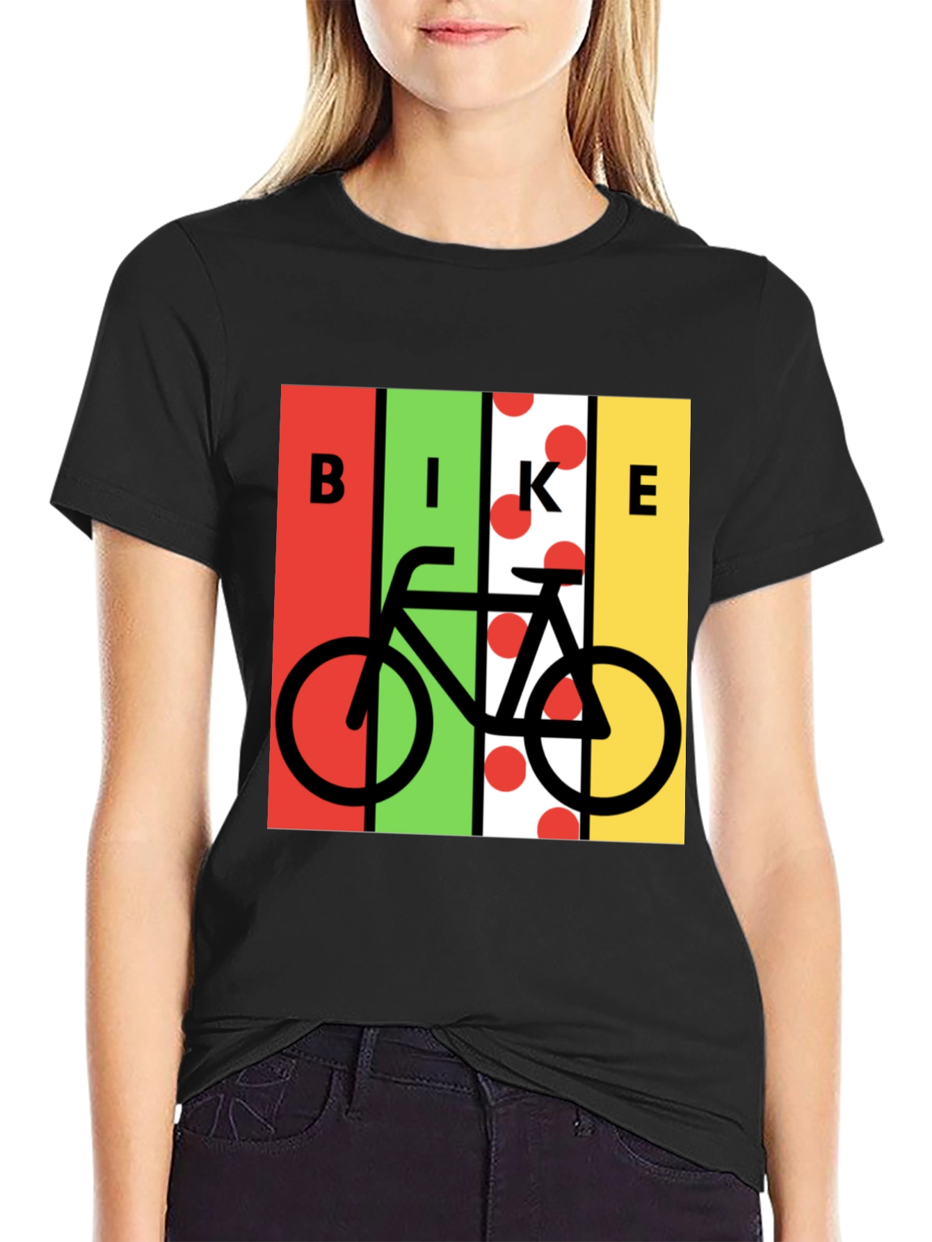 Black Bike Graphic Tee - Black Cotton Blend view 2