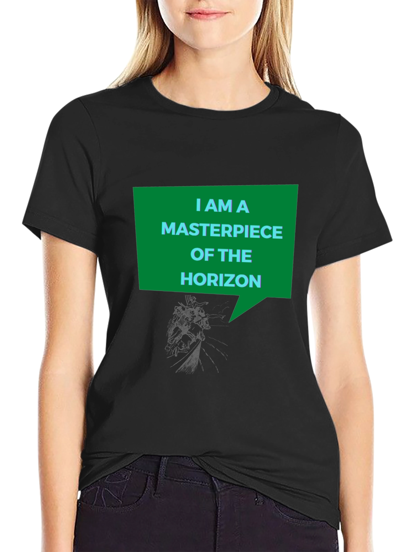 Black Masterpiece of the Horizon Graphic T-Shirt view 2