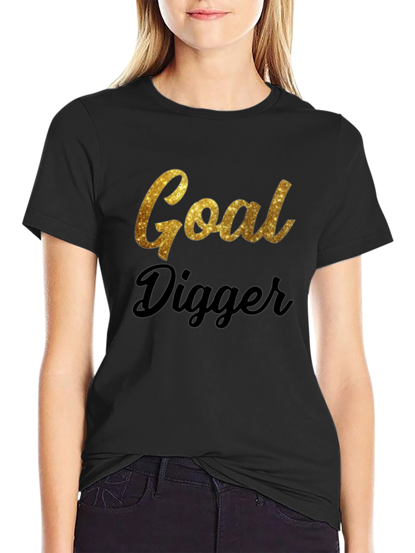 Black Goal Digger Black T-Shirt view 2