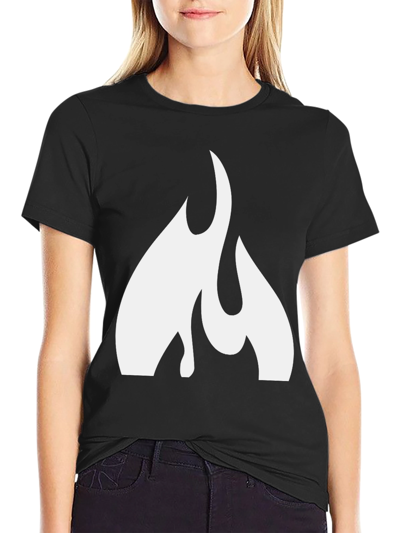 Black Flame Graphic Black T-Shirt - Bold & Stylish view 2