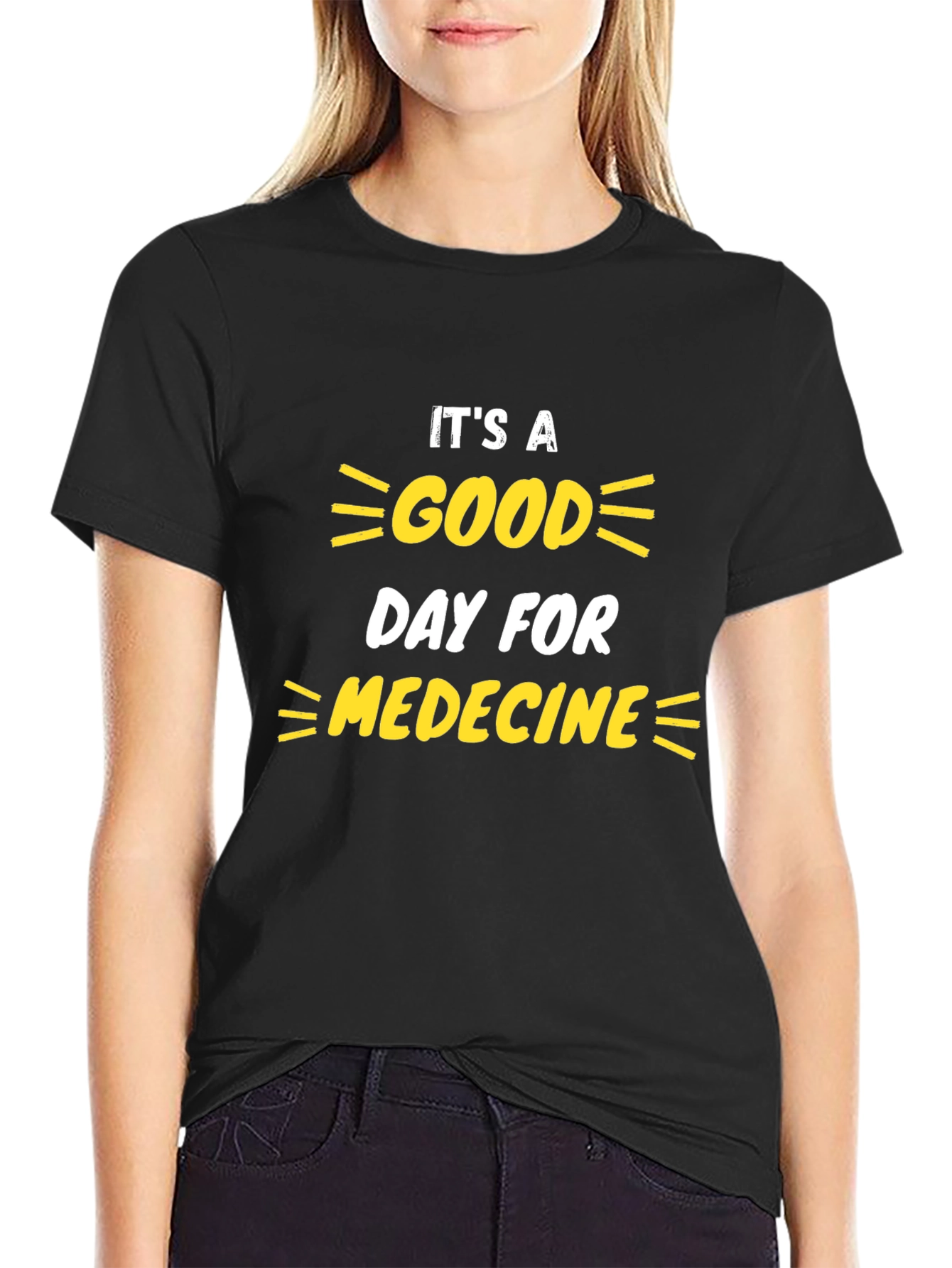 Black It's a Good Day for Medicine T-Shirt view 2