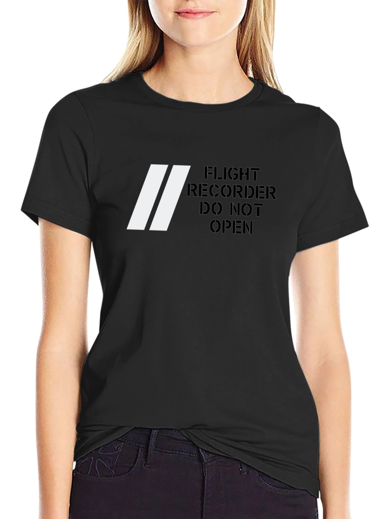 Black Flight Recorder T-Shirt - Do Not Open - Novelty Tee view 2