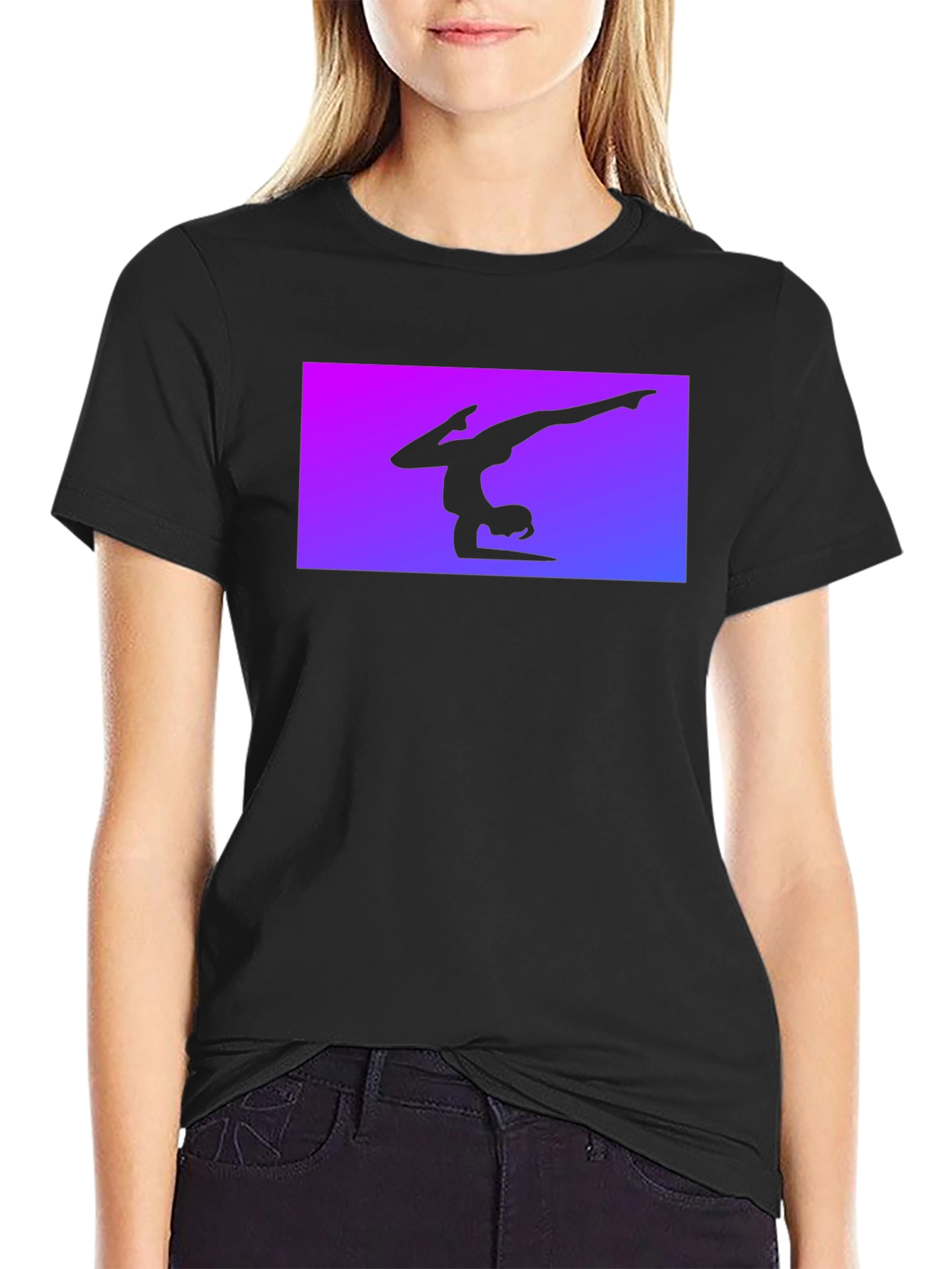 Black Gymnast Silhouette Tee - Black view 2