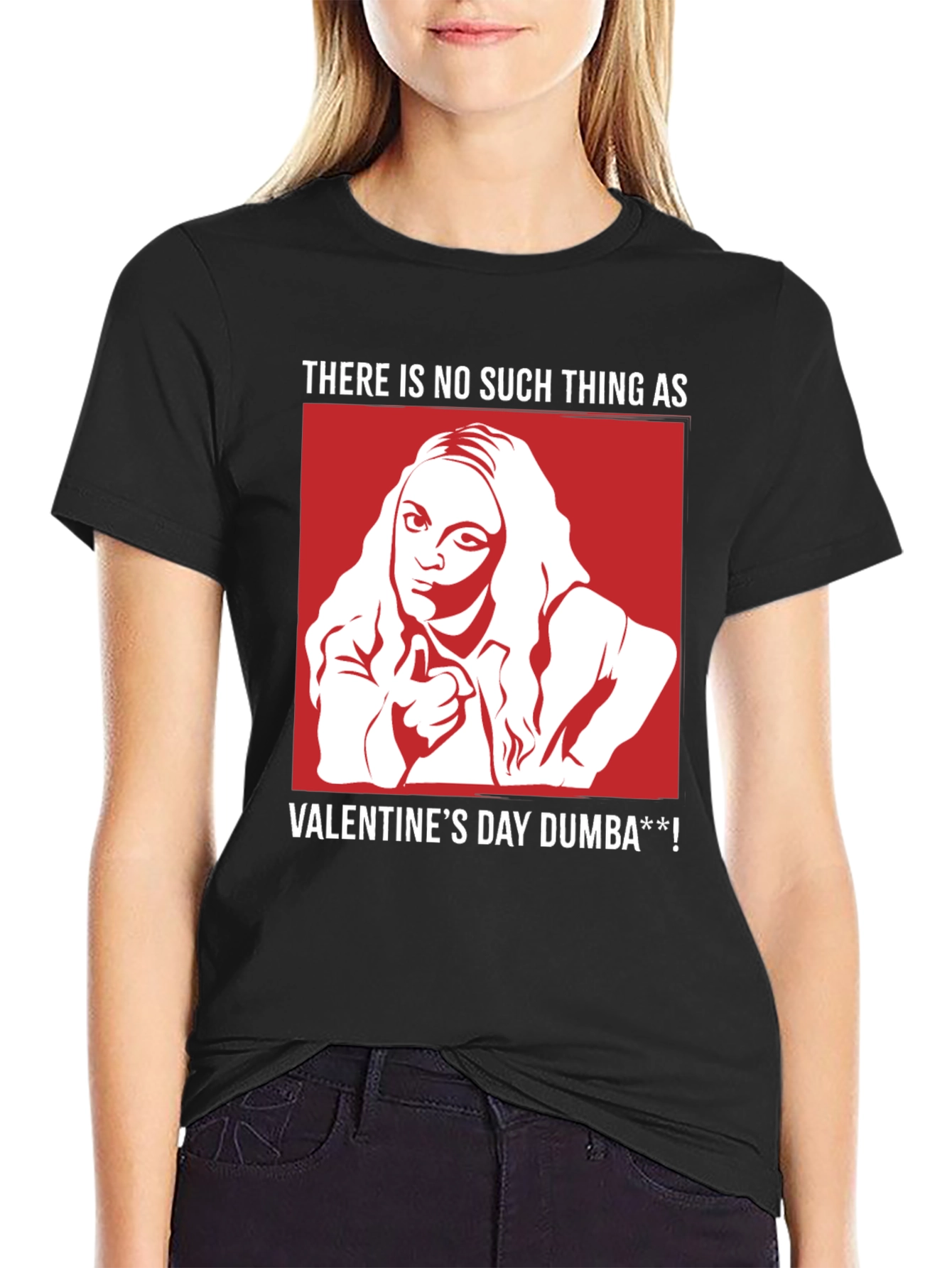 Black Mean Girls Valentine's Day T-Shirt view 2