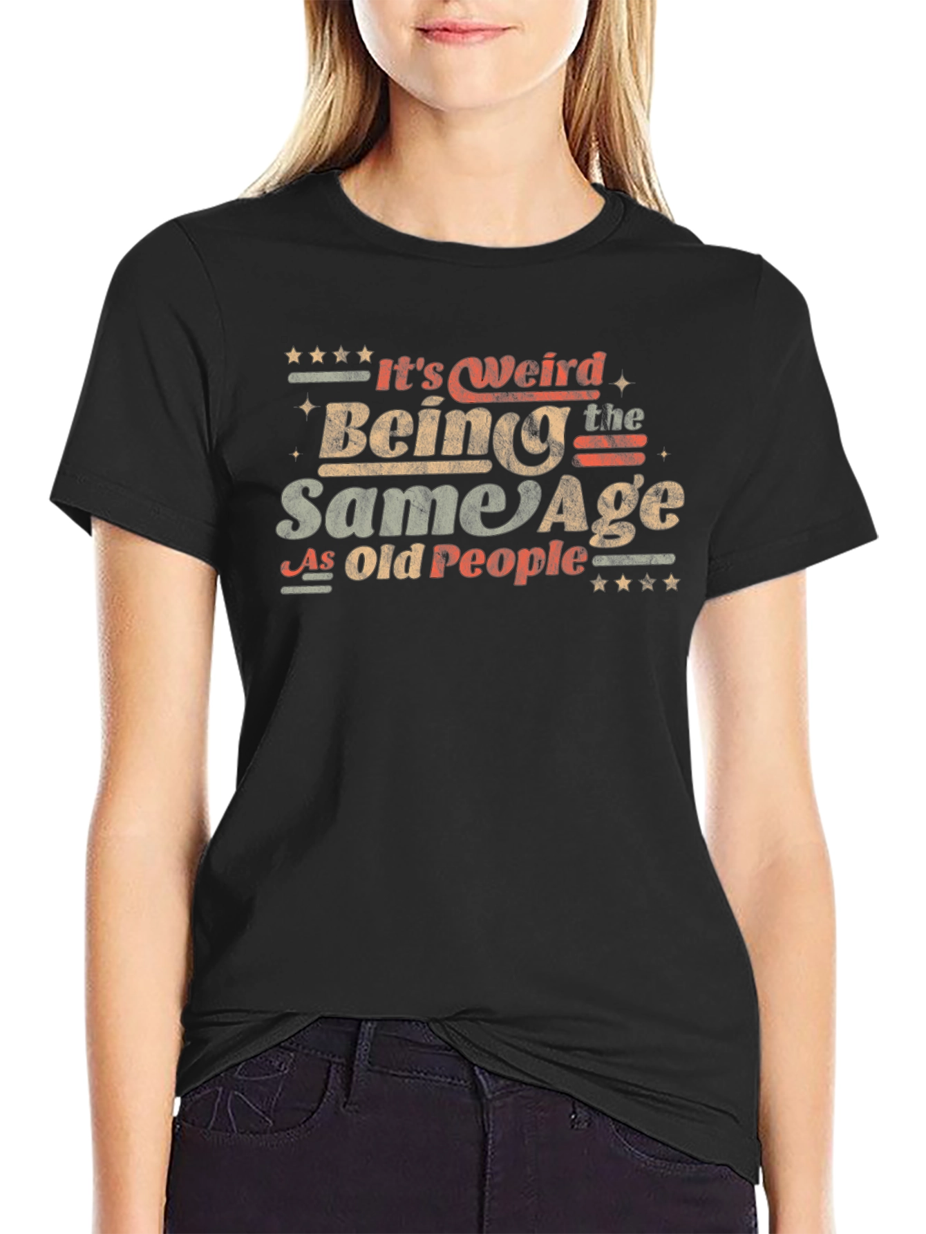 Black It's Weird Being The Same Age As Old People T-Shirt view 2
