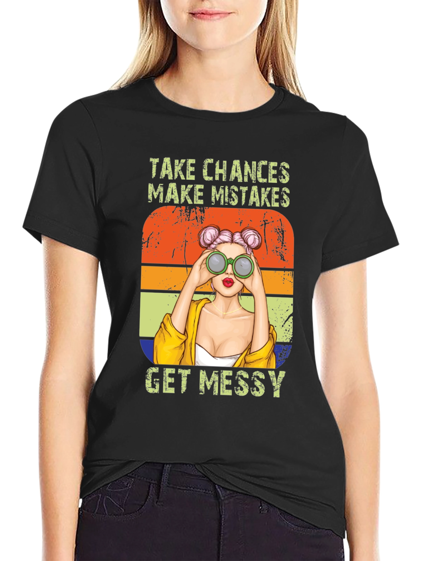 Black Take Chances Graphic T-Shirt view 2