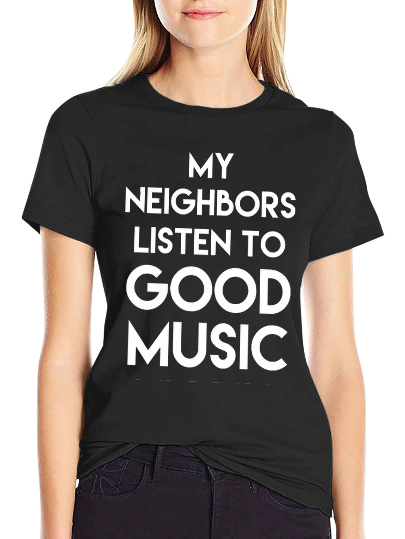 Black Funny Good Music T-Shirt view 2