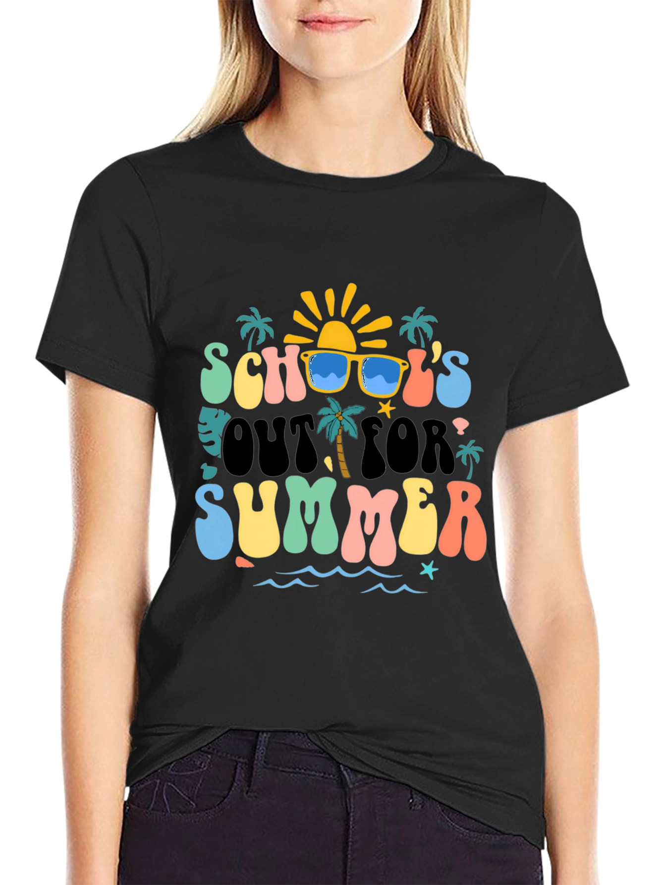 Black School's Out for Summer T-Shirt view 2
