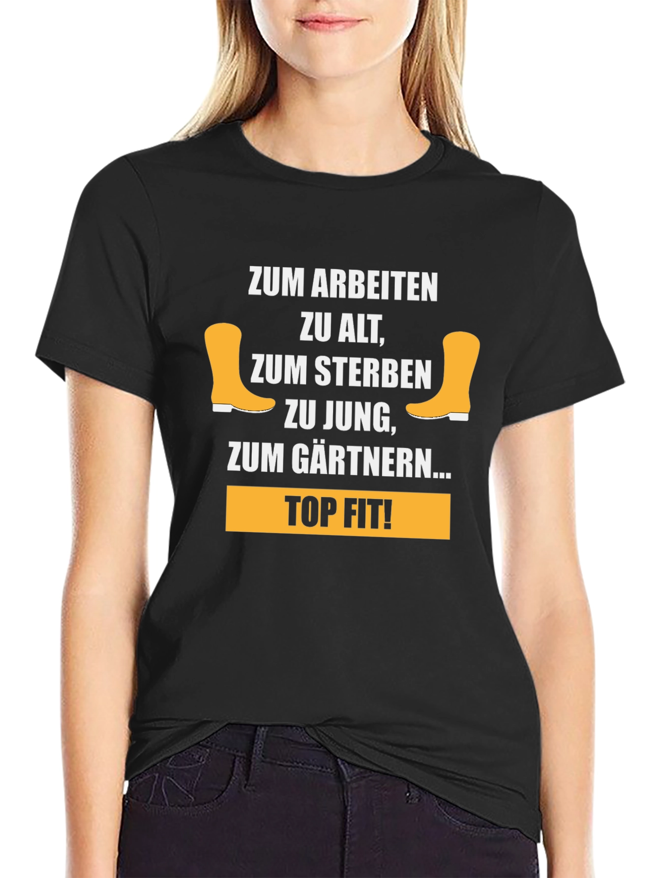 Black Gardening T-Shirt - Zum Gärtnern... Top Fit! view 2