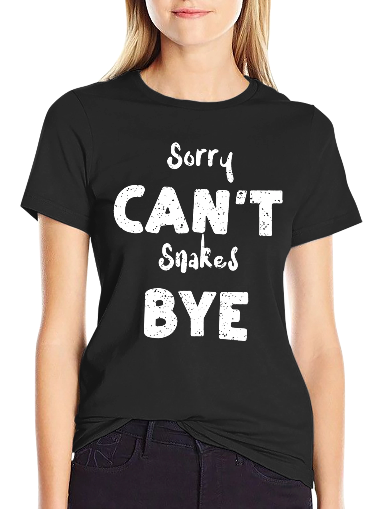 Black Sorry Can't Snakes Bye Funny T-Shirt view 2
