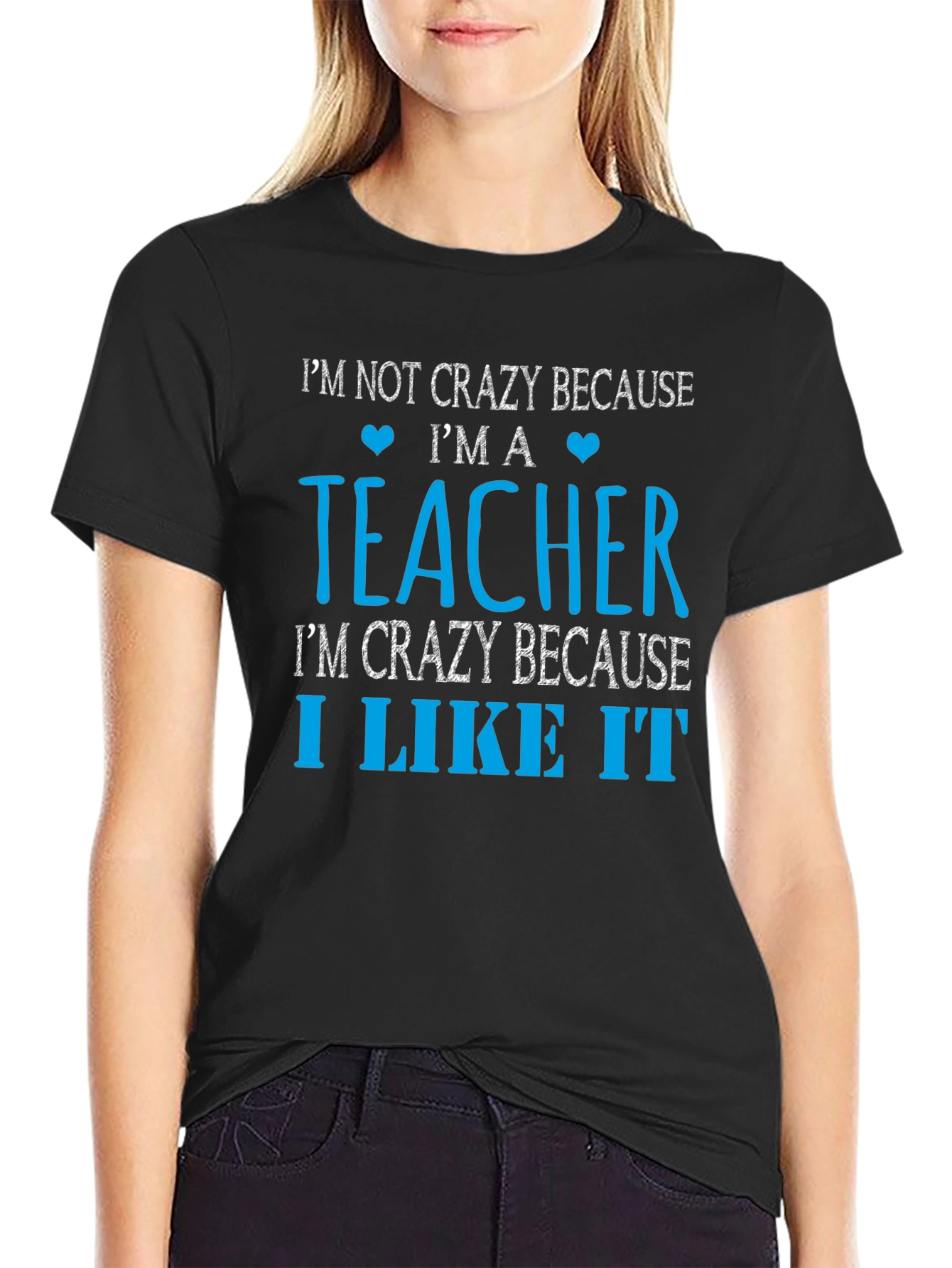 Black Funny Teacher Crazy Like It T-Shirt view 2