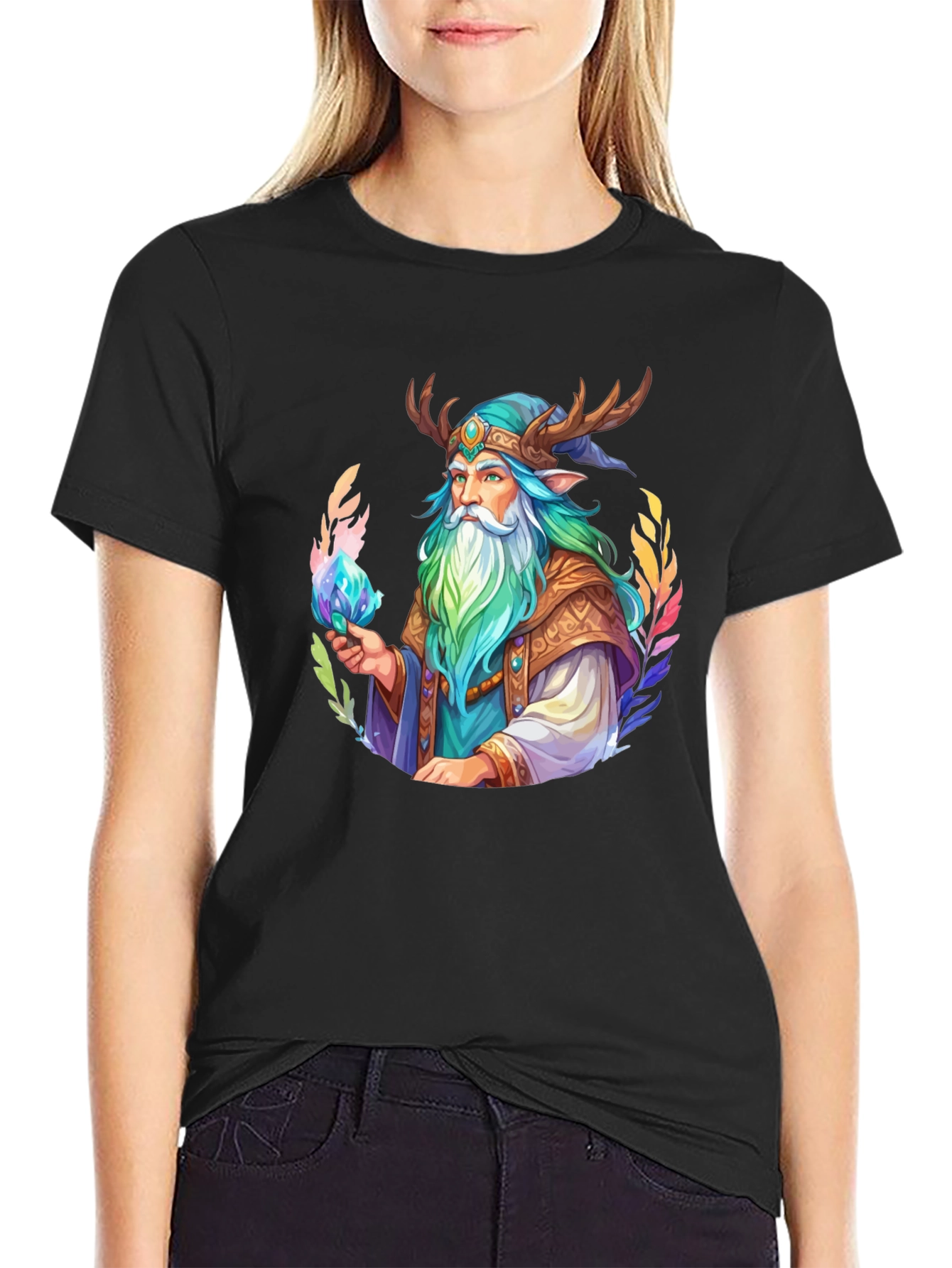Wizard Graphic Tee - Mystic Design Black T-Shirt - 2
