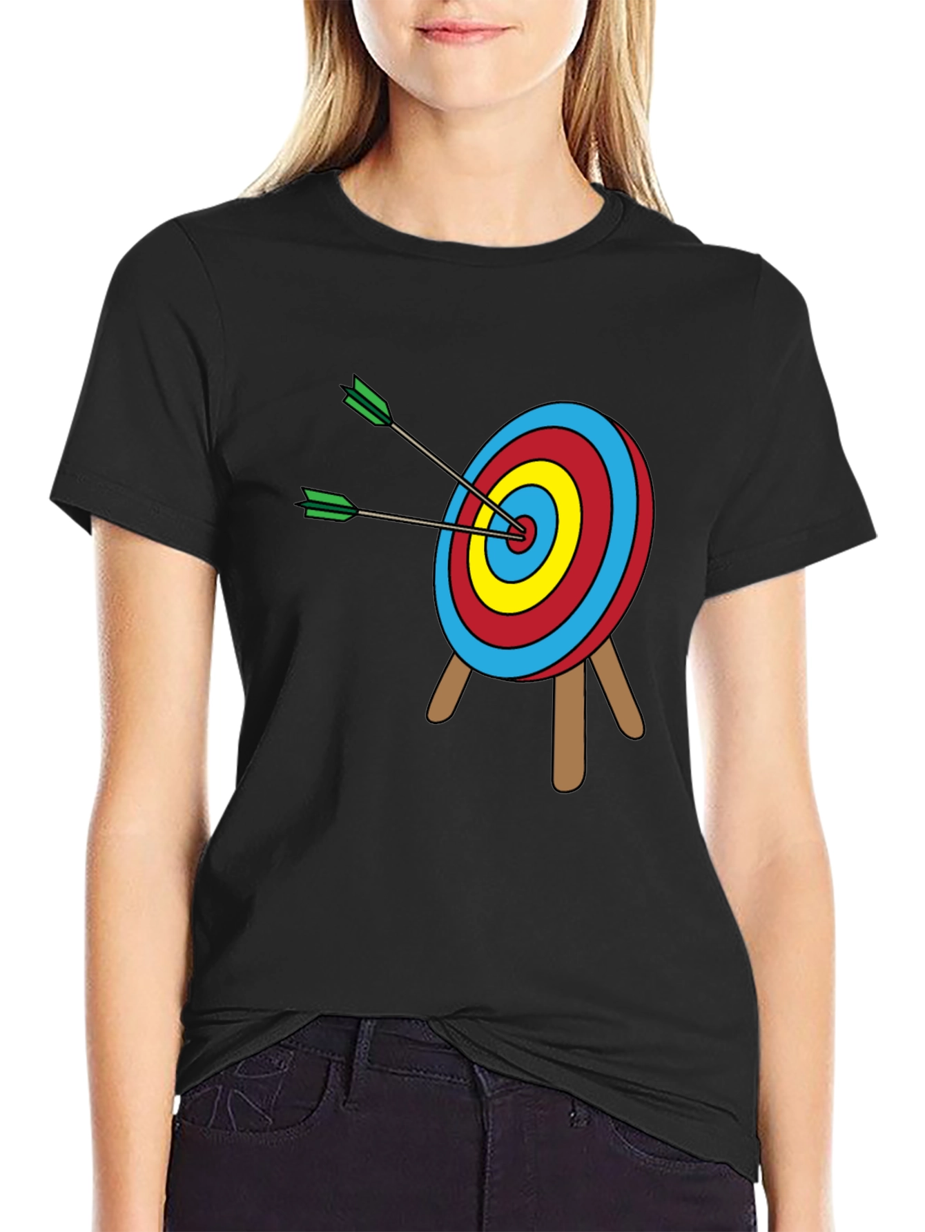 Black Archery Target T-Shirt: Bullseye Design view 2