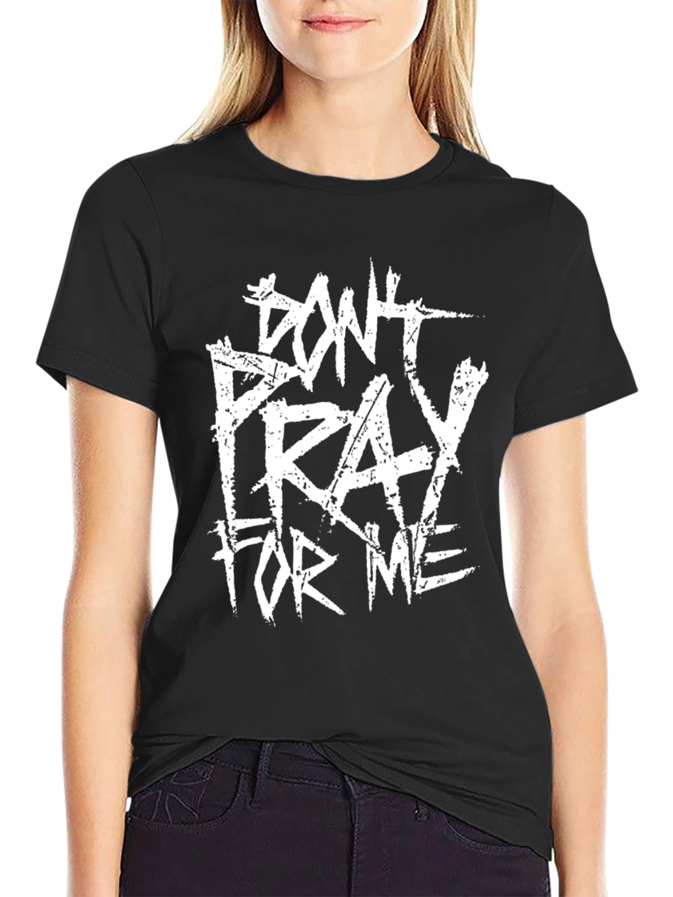 Black Don't Pray For Me Graphic T-Shirt view 2