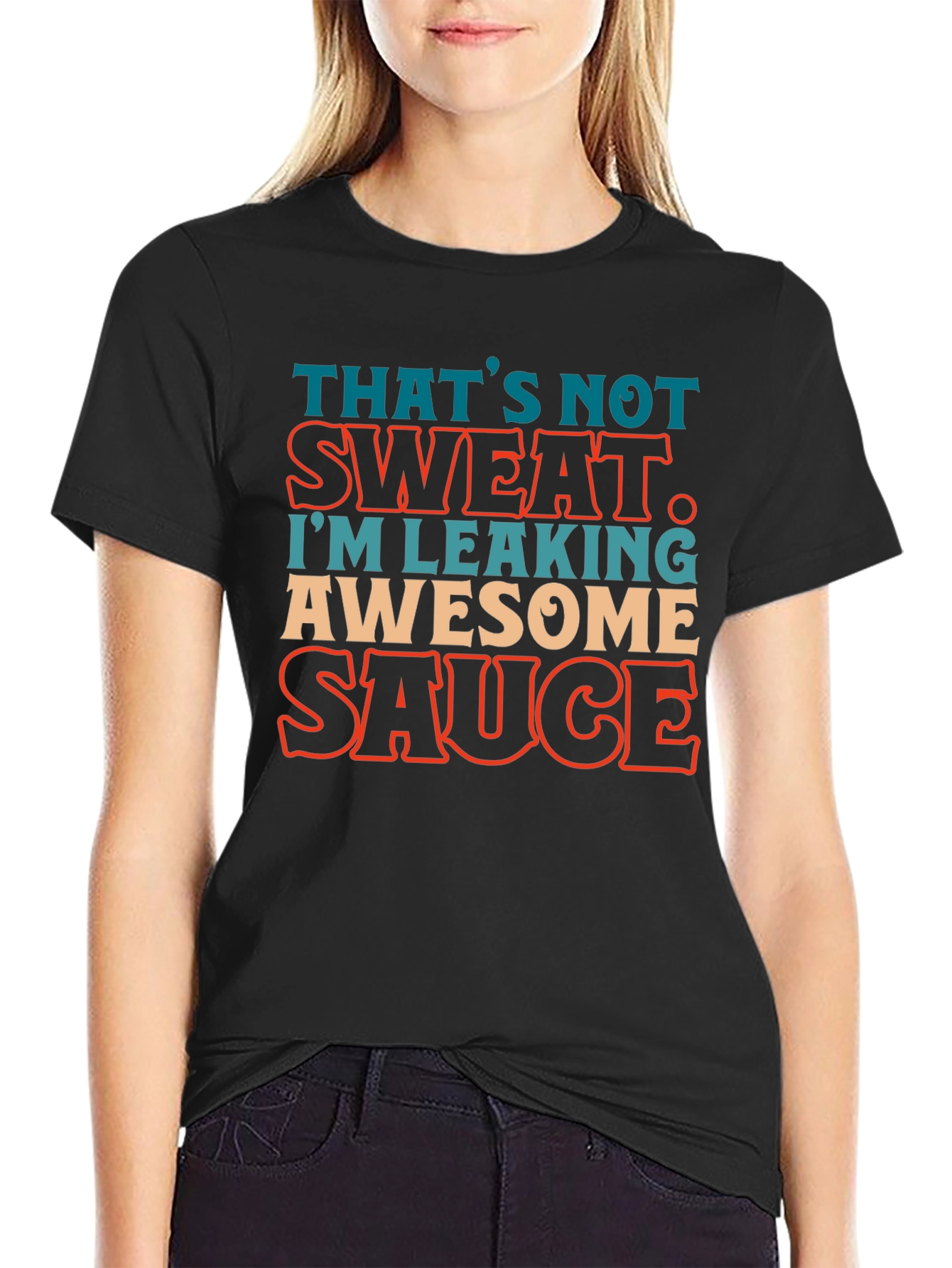 Black Awesome Sauce Leaking Graphic T-Shirt view 2