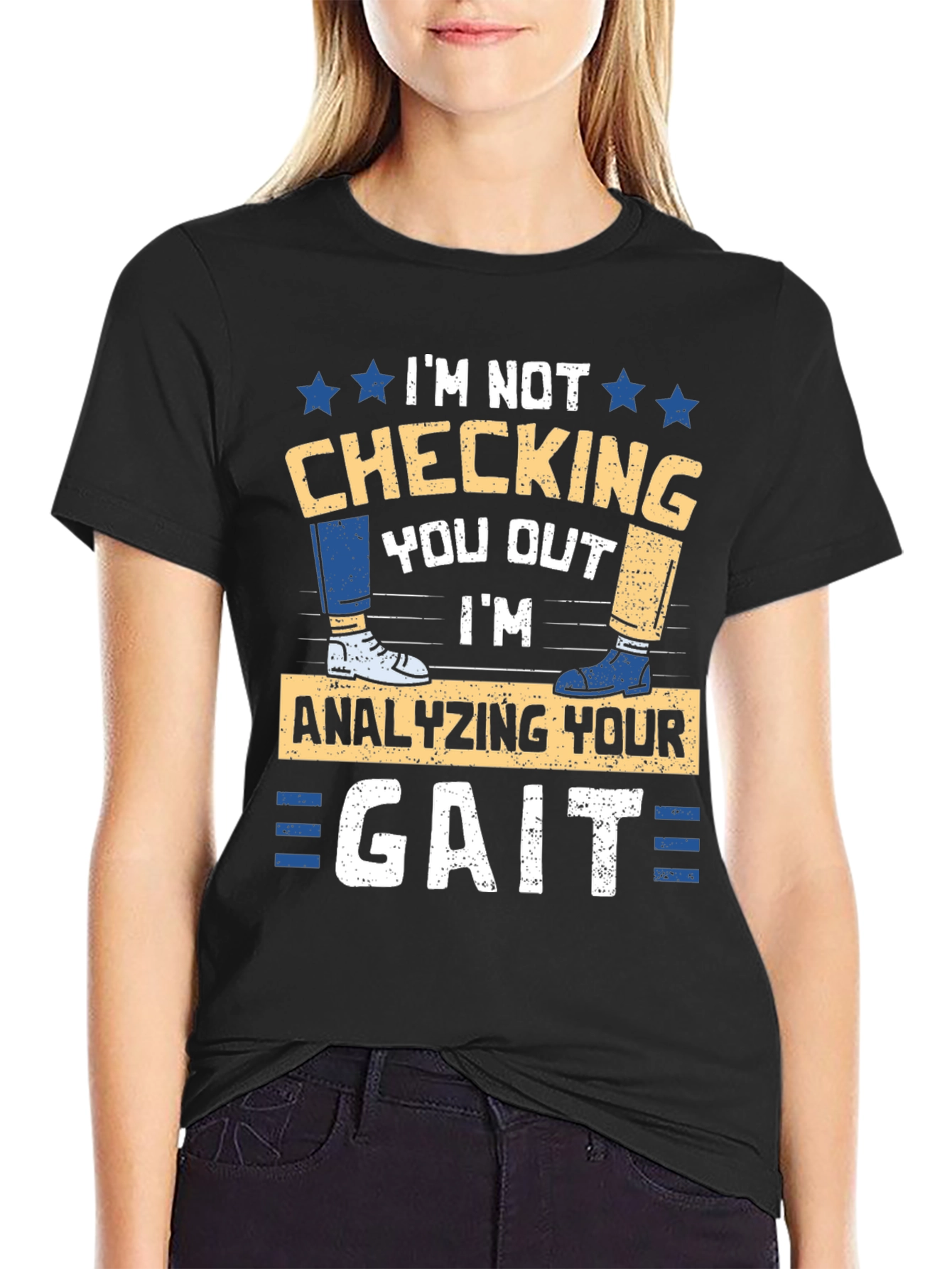 Black Gait Analysis T-Shirt - Funny Podiatrist Tee view 2