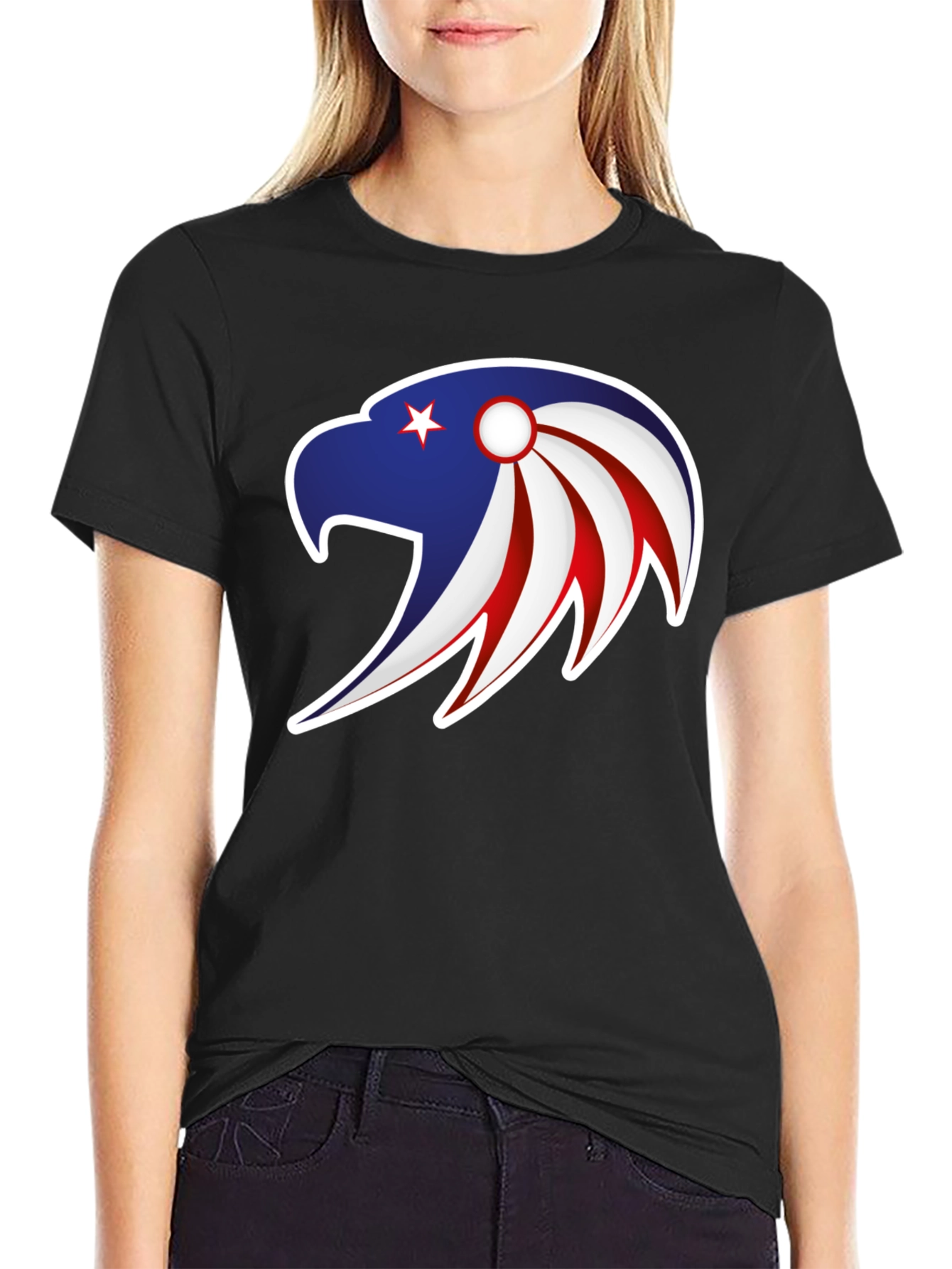 Patriotic Eagle Graphic Tee - Stylish Men's Black T-Shirt - 2