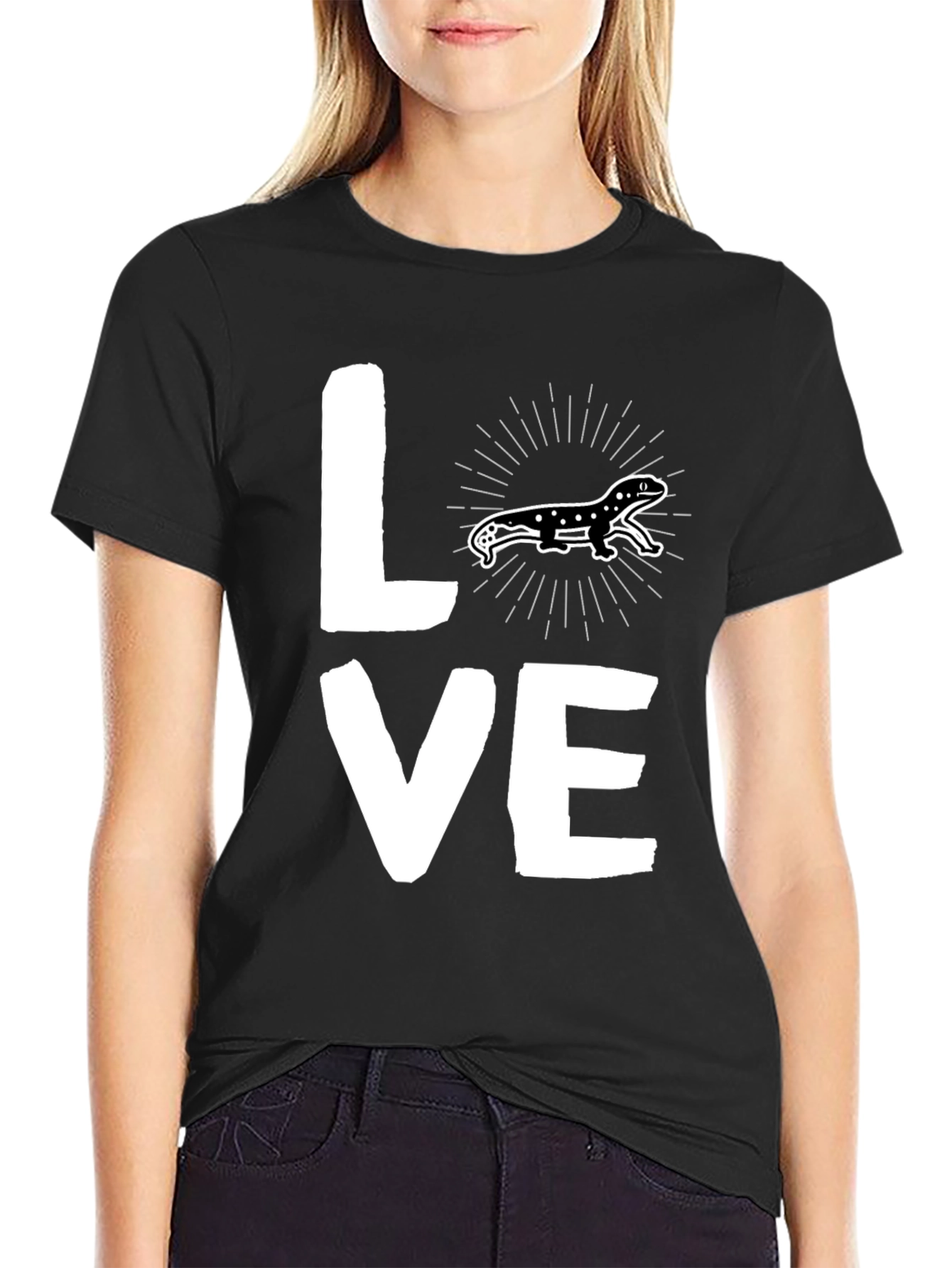 Black Lizard Love T-Shirt - Graphic Tee view 2