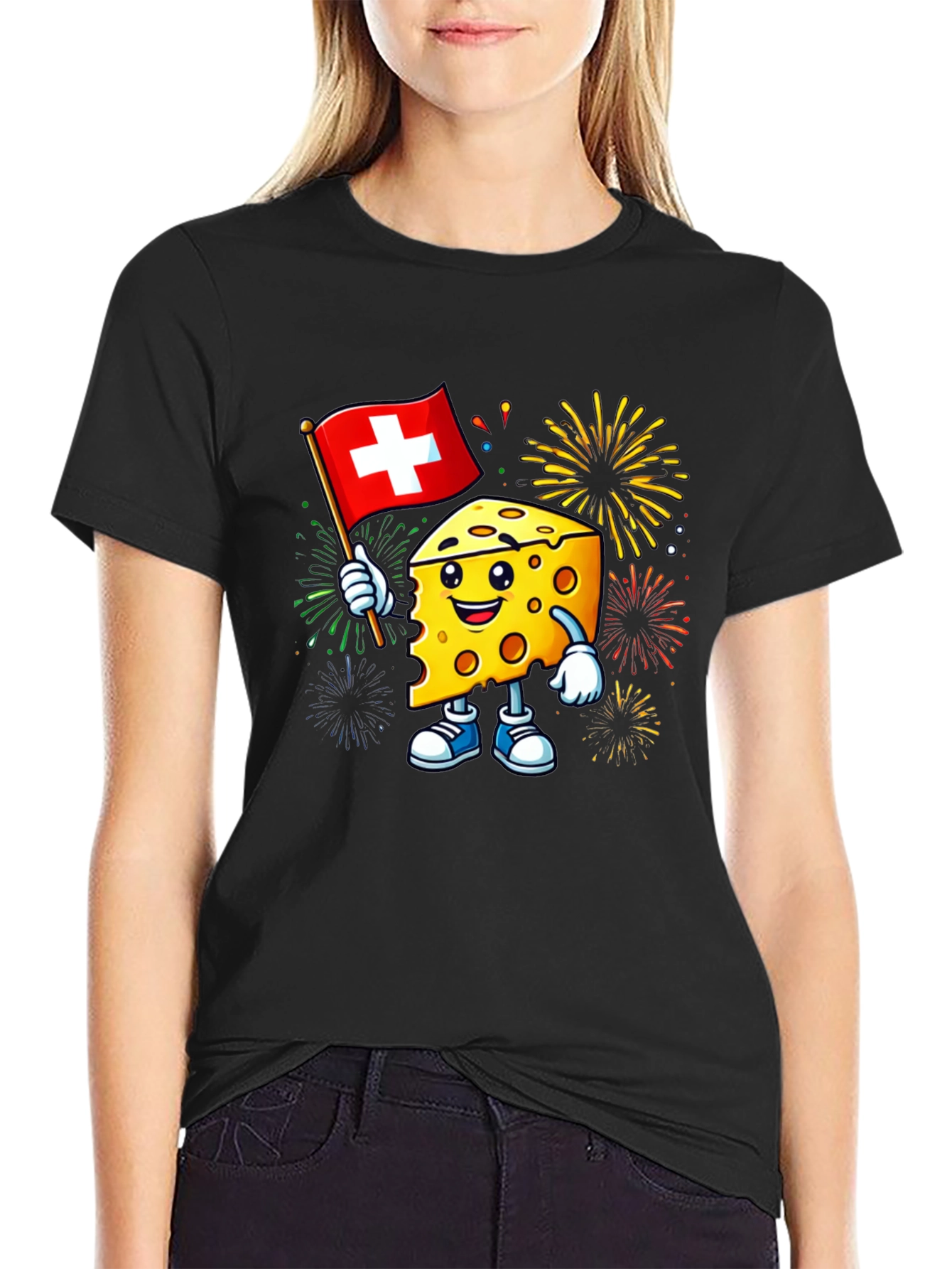 Black Swiss Cheese Celebration T-Shirt view 2