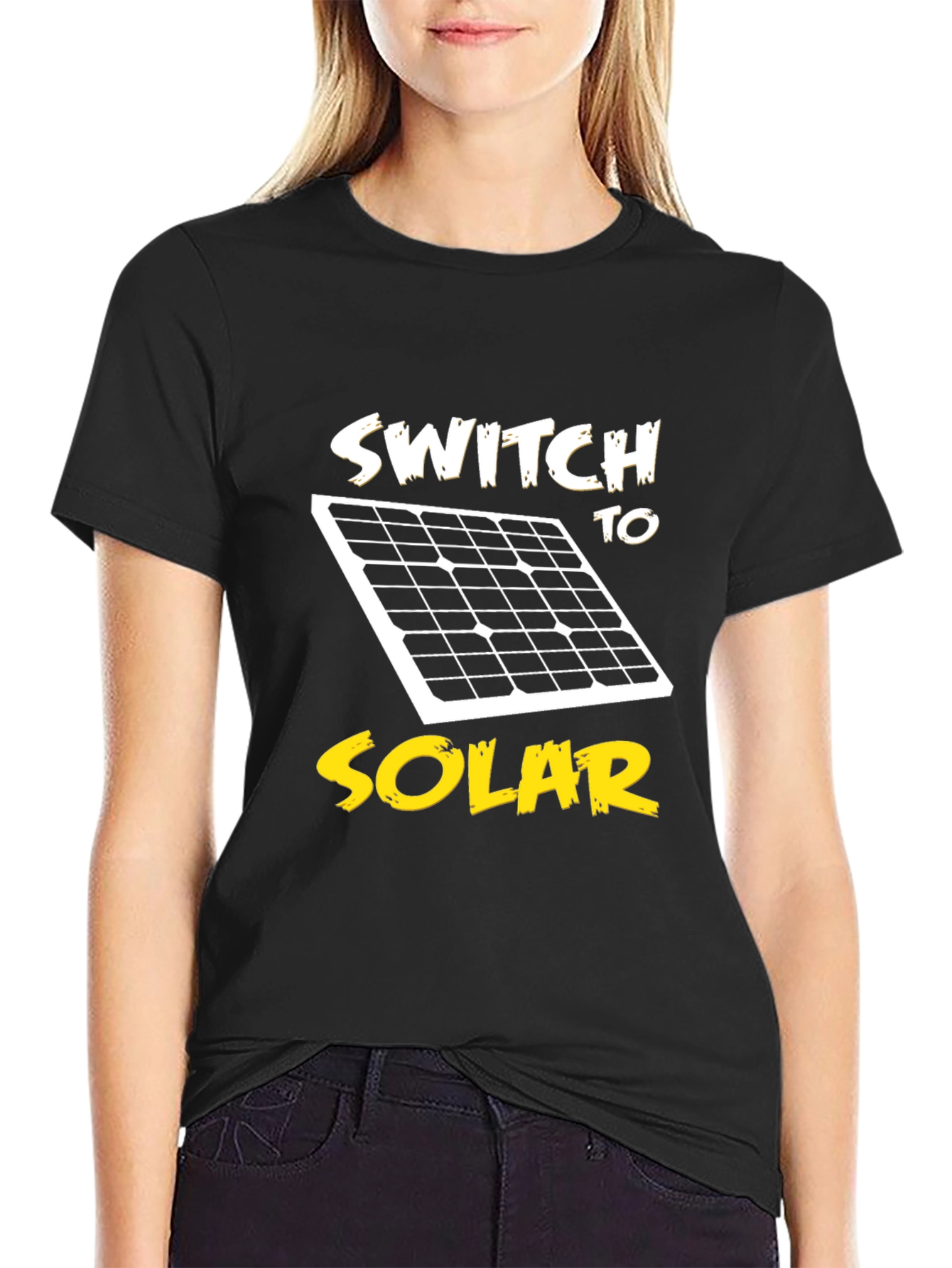 Black Switch to Solar Black T-Shirt - Eco-Friendly Energy view 2