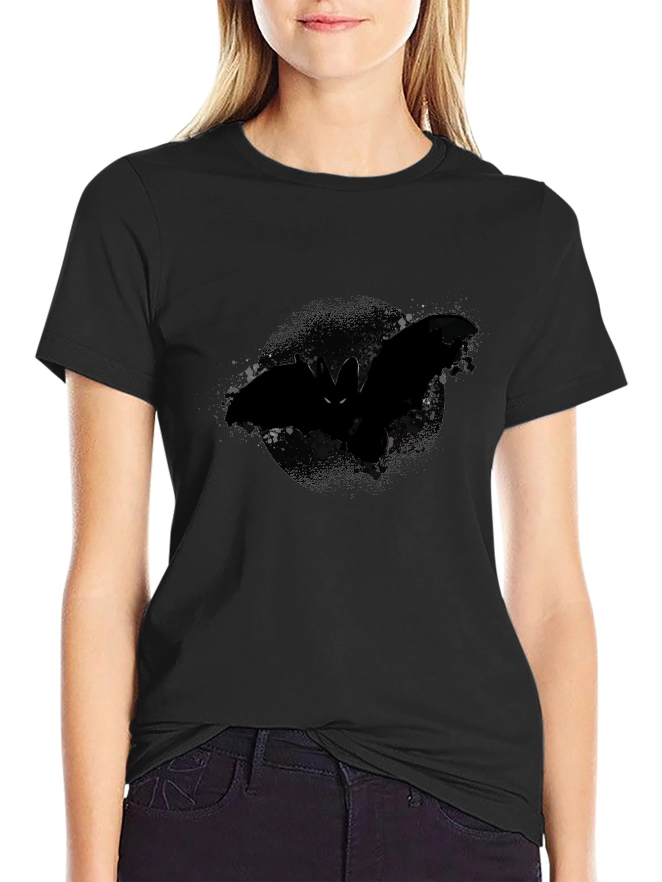 Black Men's Black Bat Graphic Tee view 2