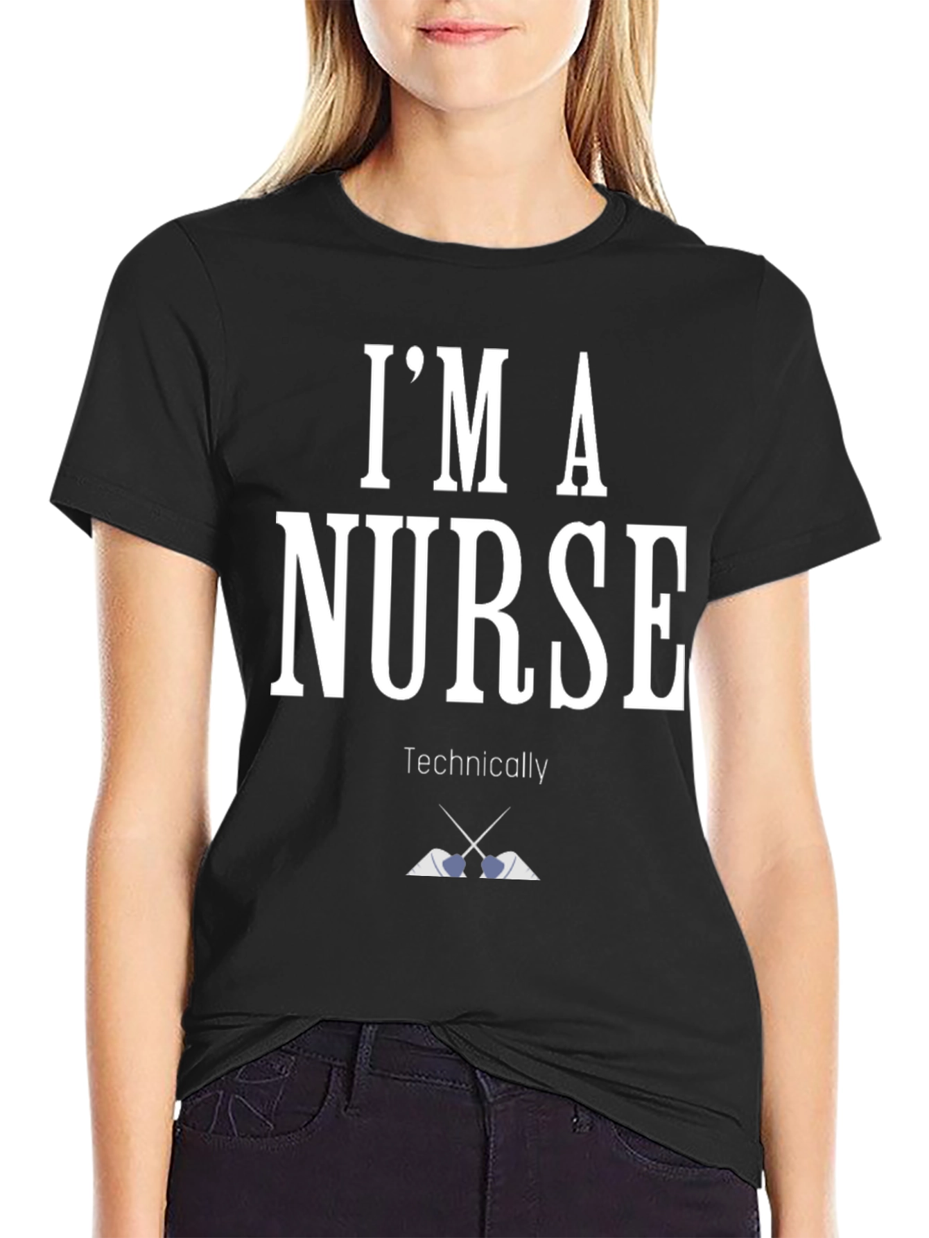 Black I'm A Nurse Technically T-Shirt Funny view 2