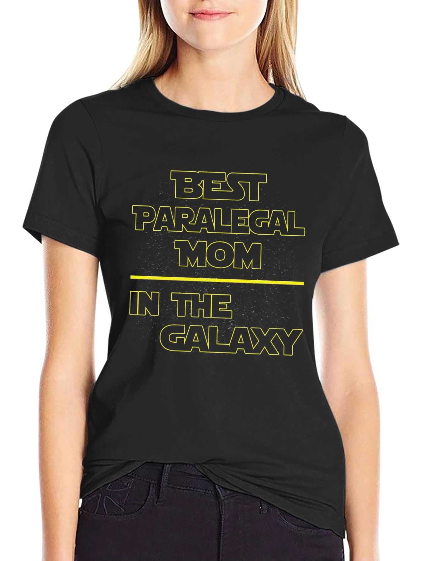 Black Best Paralegal Mom Galaxy T-Shirt view 2