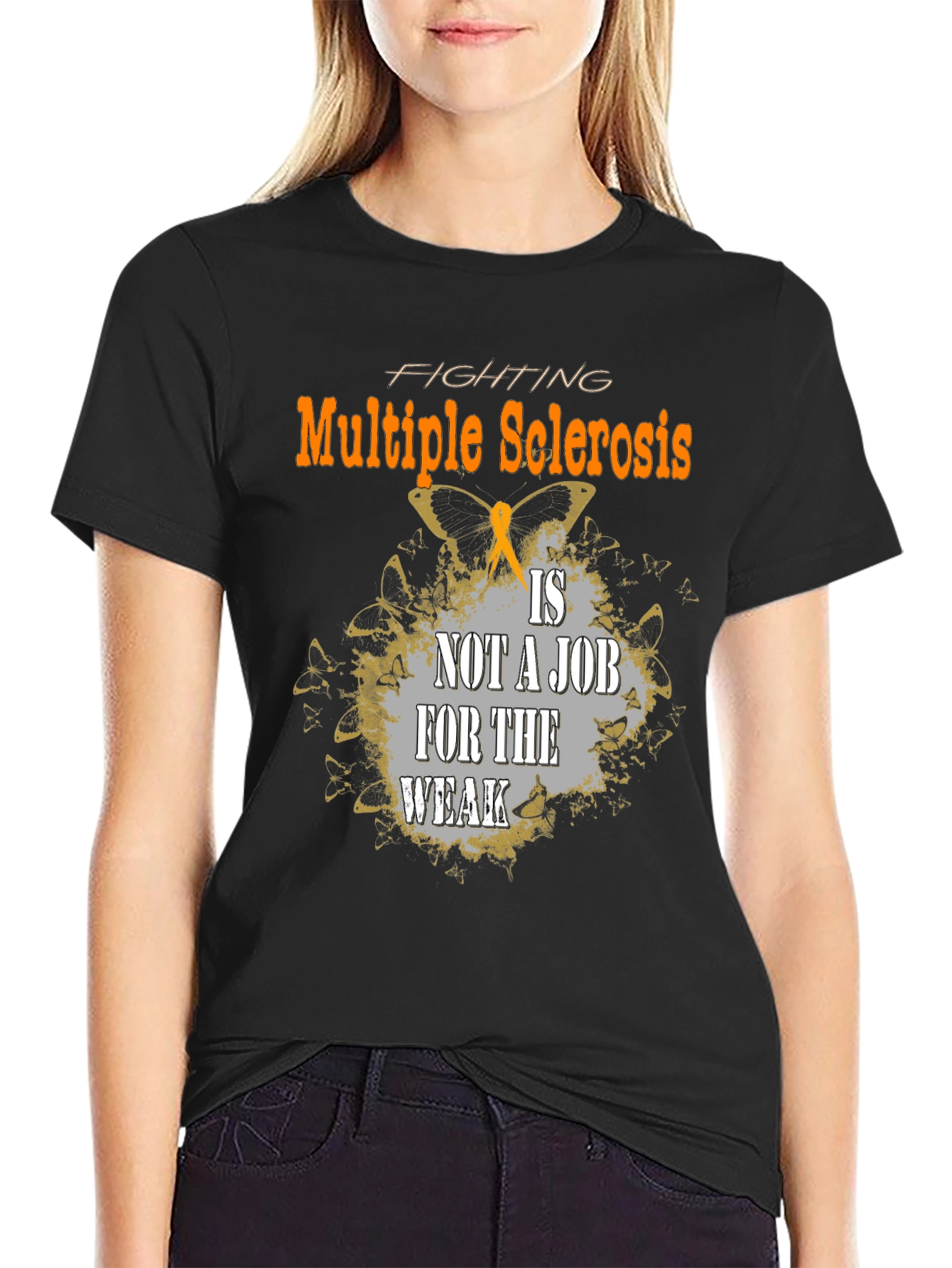 Black Multiple Sclerosis Awareness T-Shirt view 2