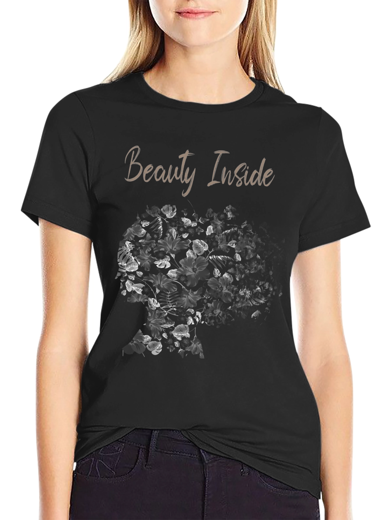 Black Beauty Inside Floral T-Shirt view 2