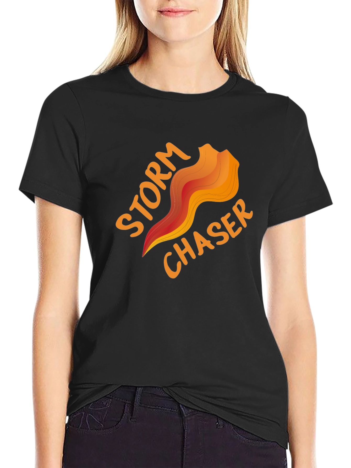 Black Storm Chaser Graphic Tee - Weather Enthusiast Shirt view 2
