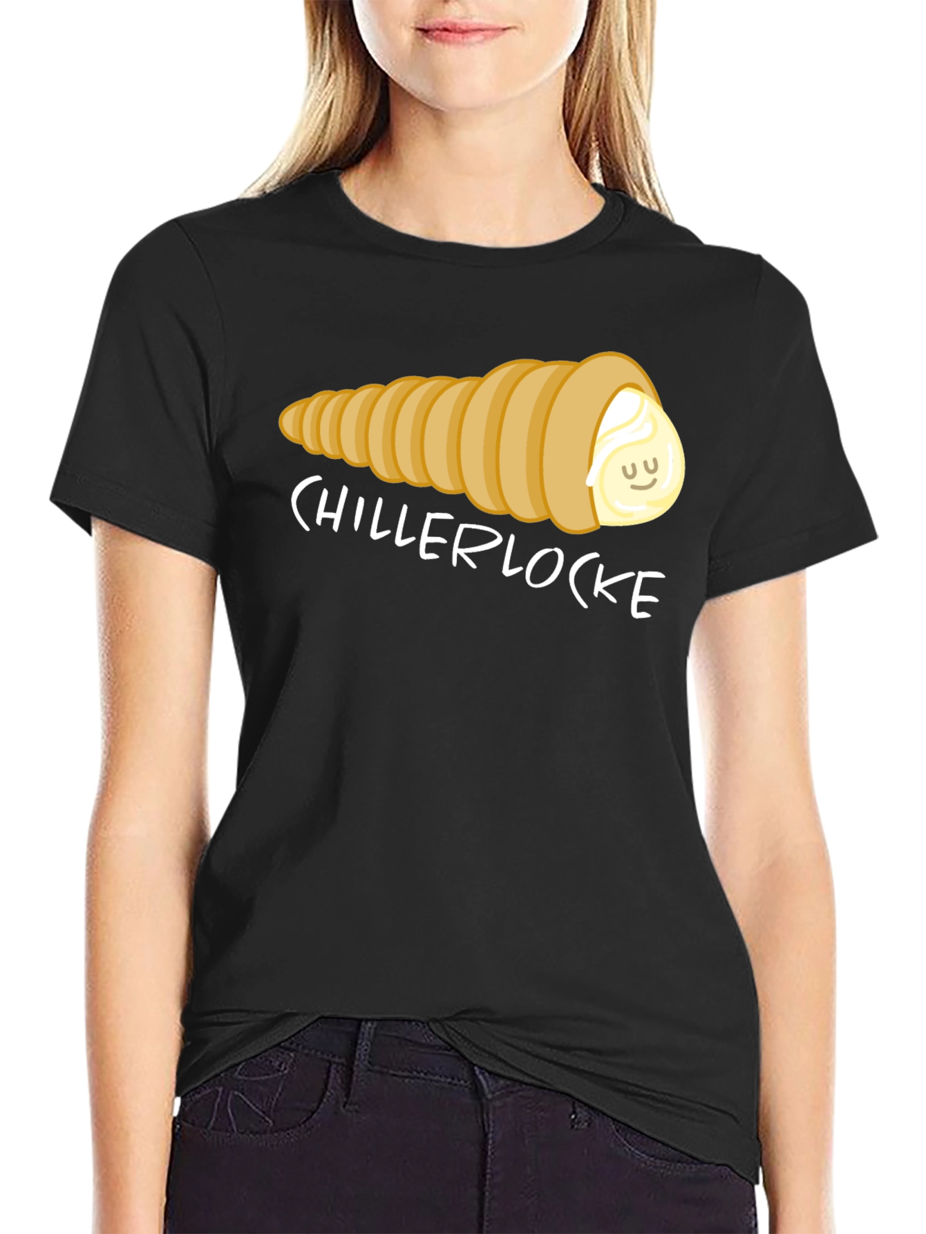 Chillerlocke Cream Horn T-Shirt - Novelty Pastry Tee - 2