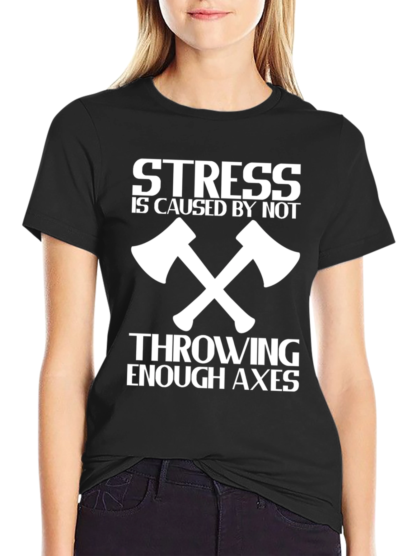 Black Stress Axes Throwing T-Shirt view 2