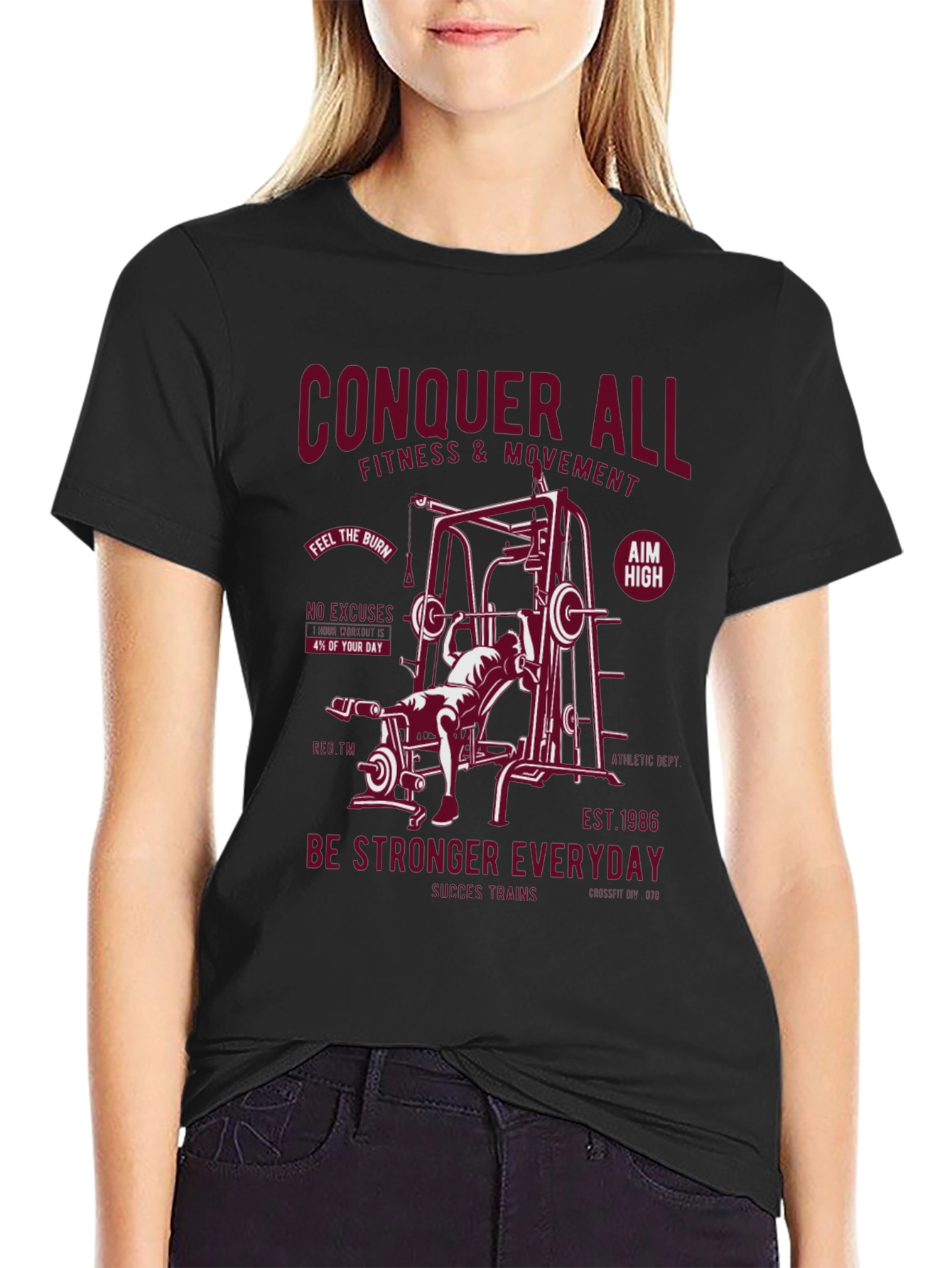 Black Conquer All Fitness T-Shirt view 2