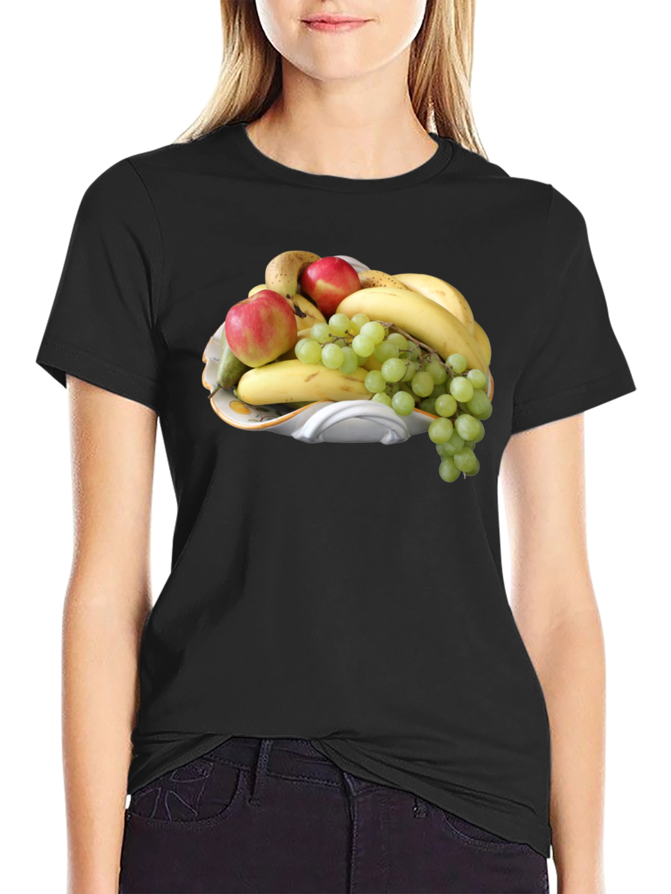 Black Fruit Bowl Graphic T-Shirt - Casual Wear view 2