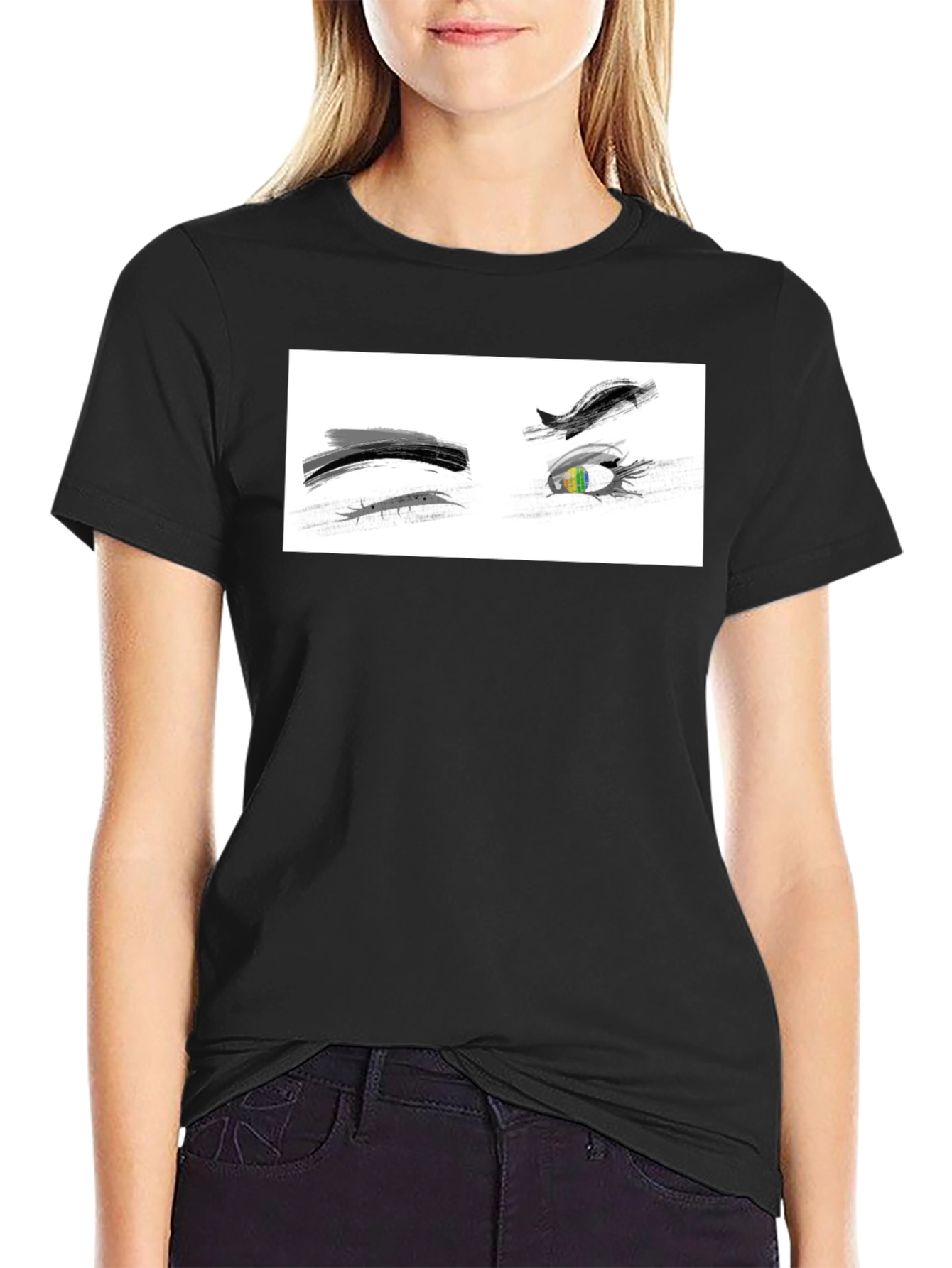 Black Eye Art Black Tee view 2