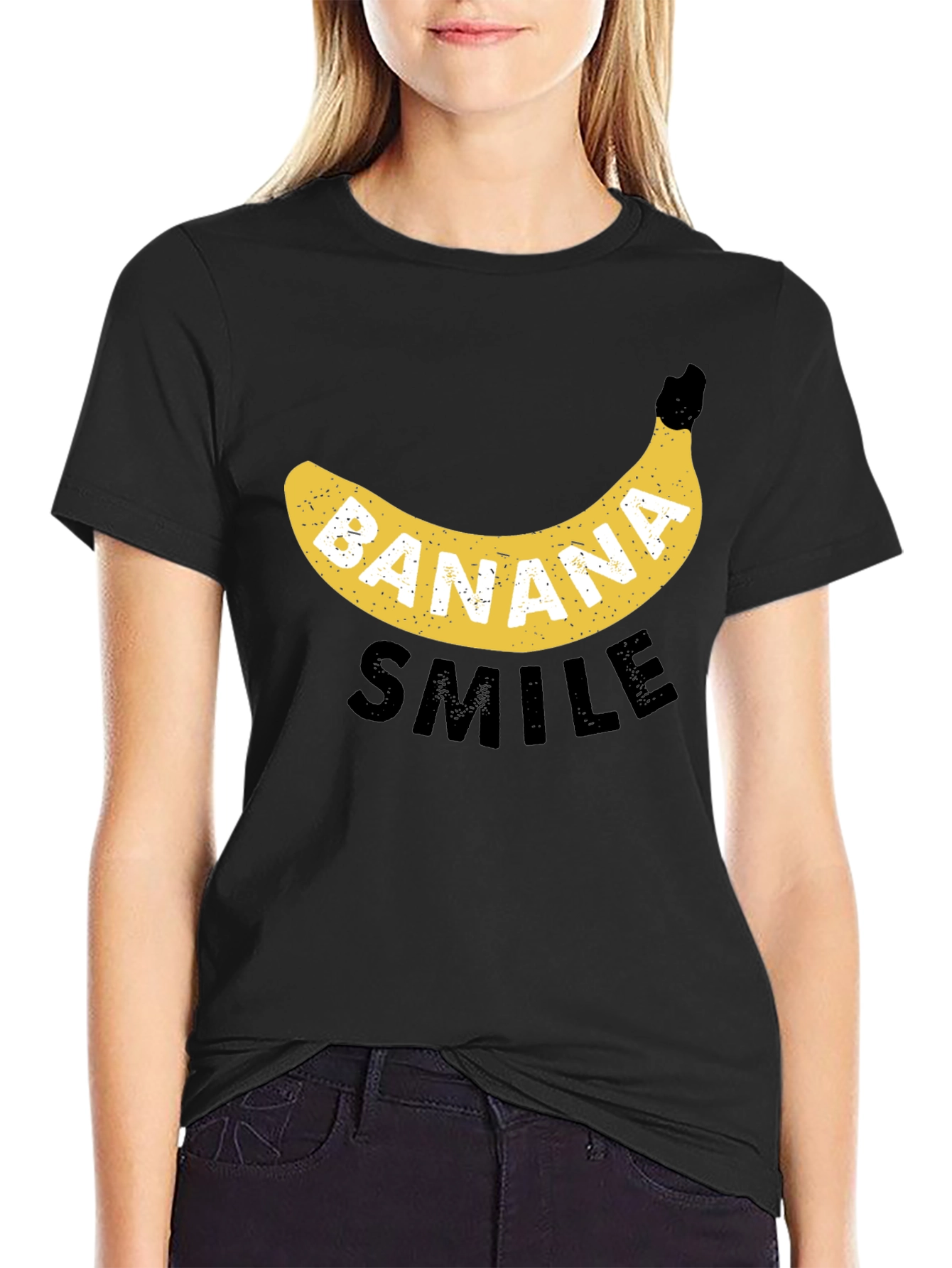 Black Banana Smile Black Graphic Tee view 2