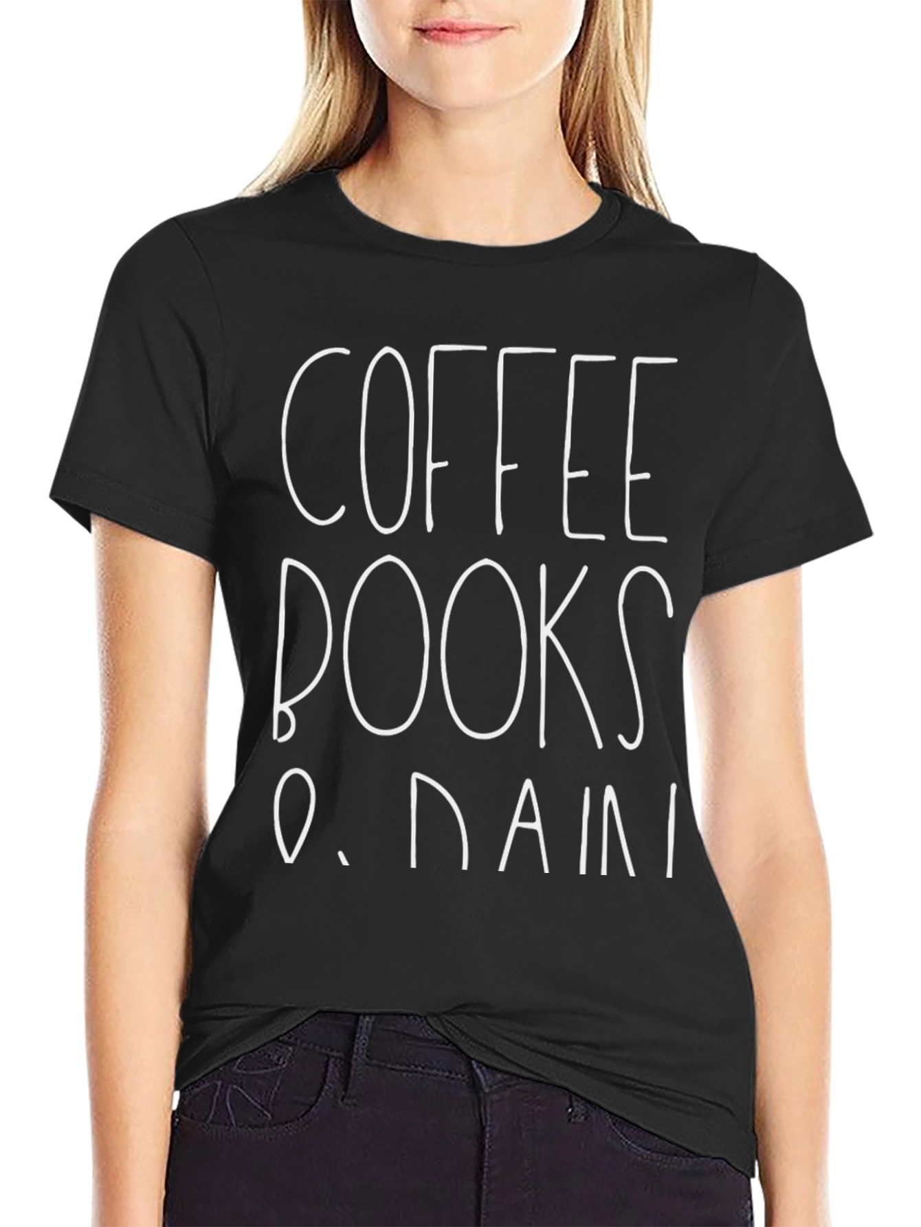Black Coffee Books & Rain T-Shirt - Unisex Tee view 2