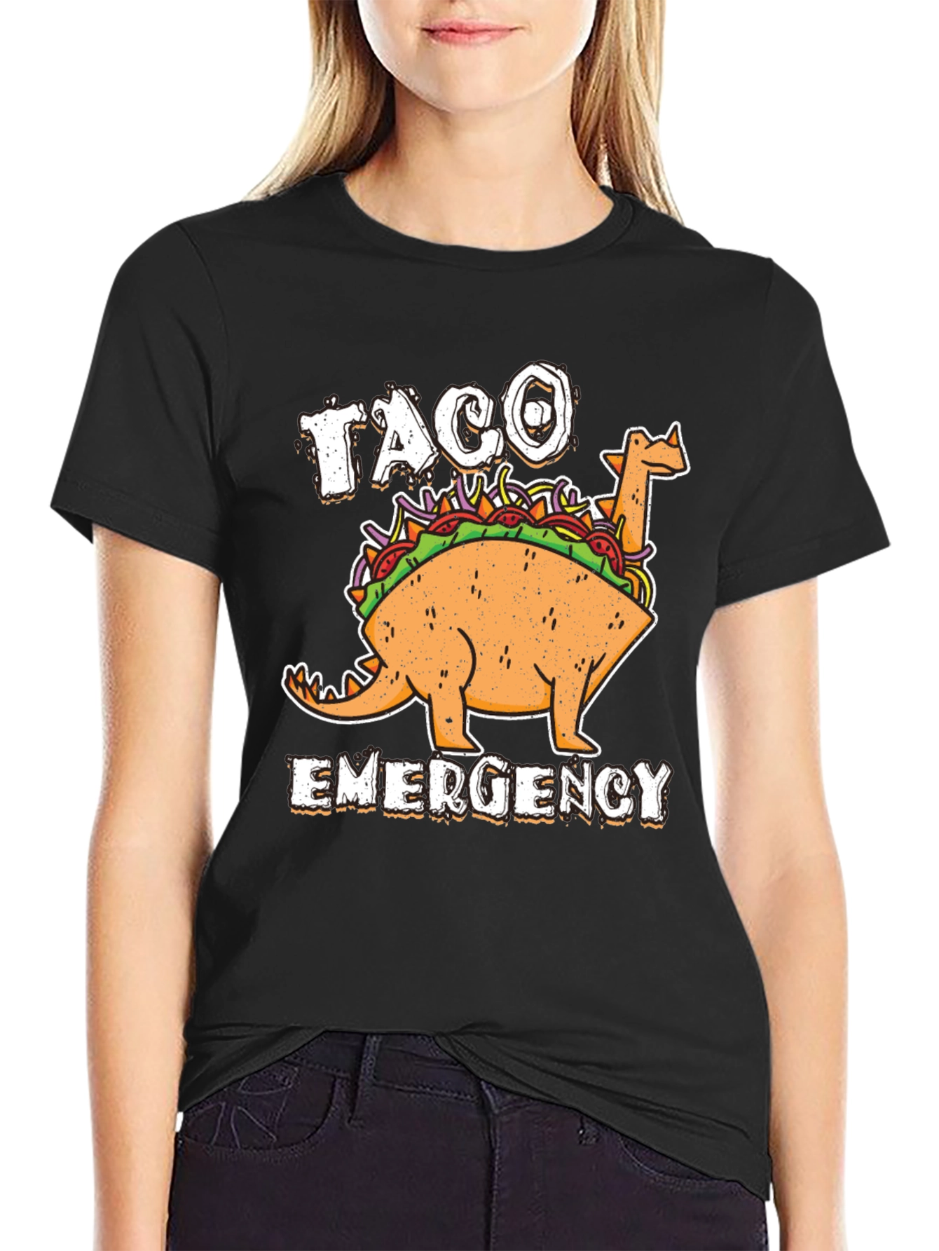 Black Taco Emergency T-Shirt - Novelty Foodie Tee view 2