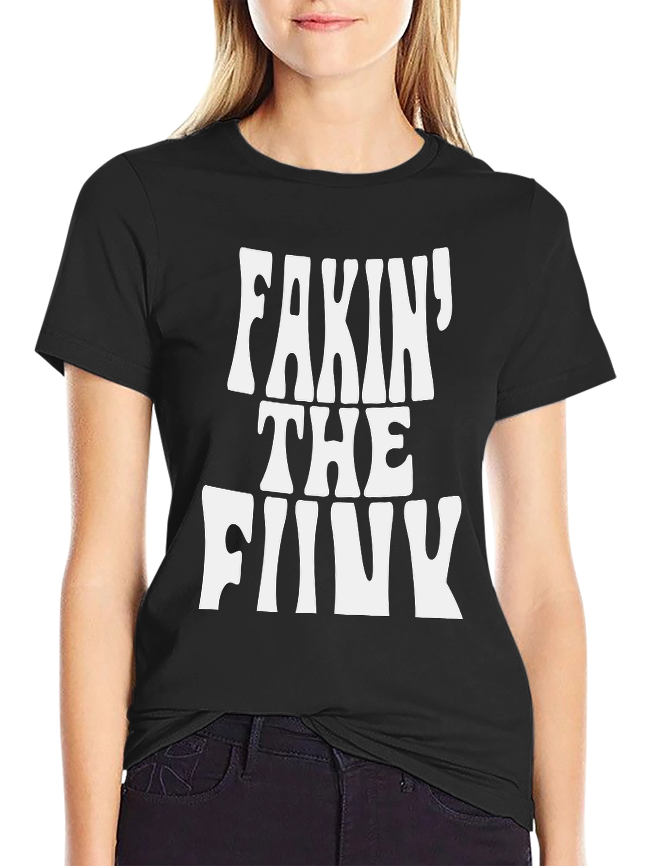 Black Fakin' the Funk Graphic Tee - Black Cotton T-Shirt view 2