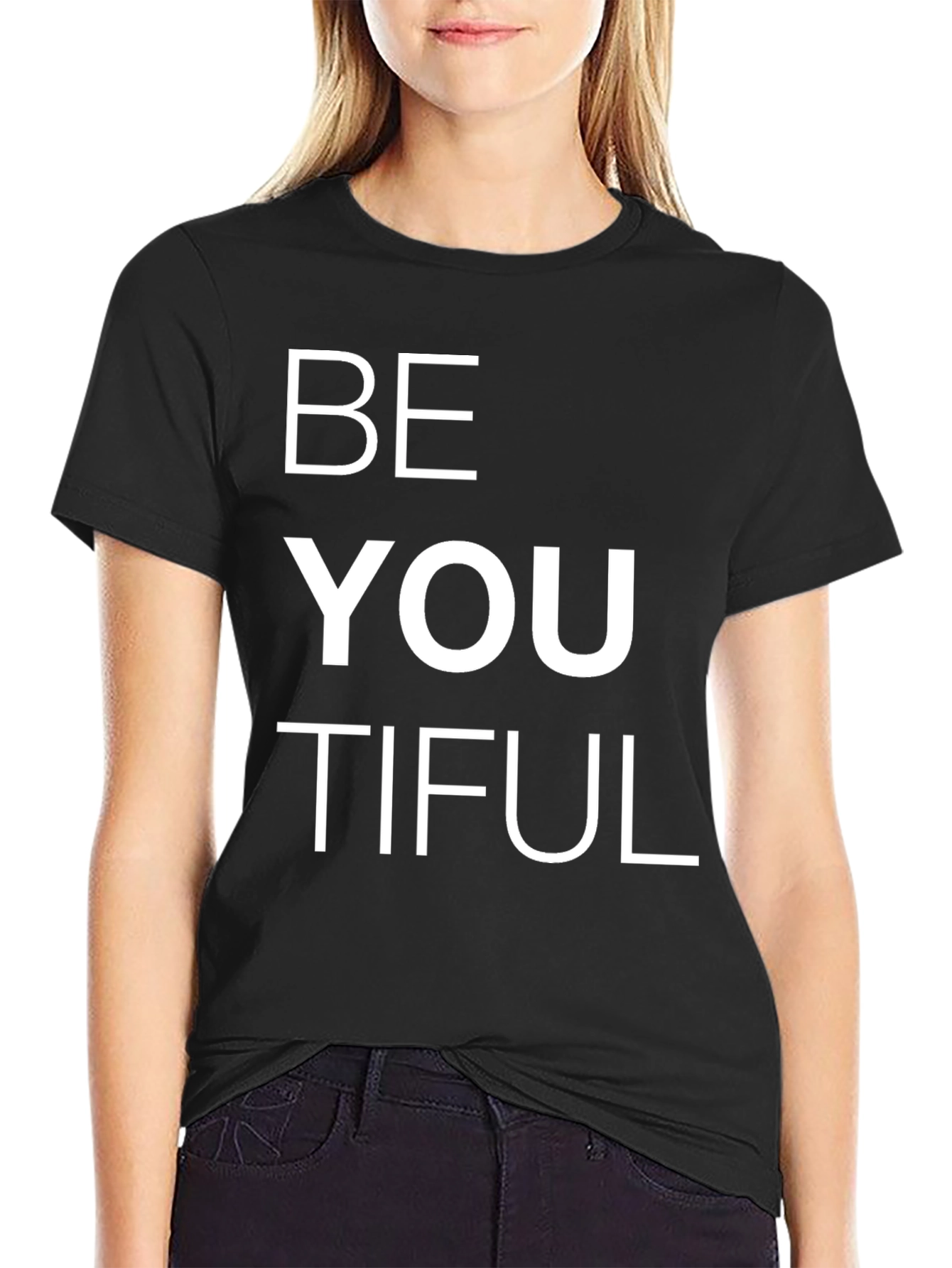 Black BeYOUtiful Graphic Tee - Inspiring Unisex T-Shirt view 2
