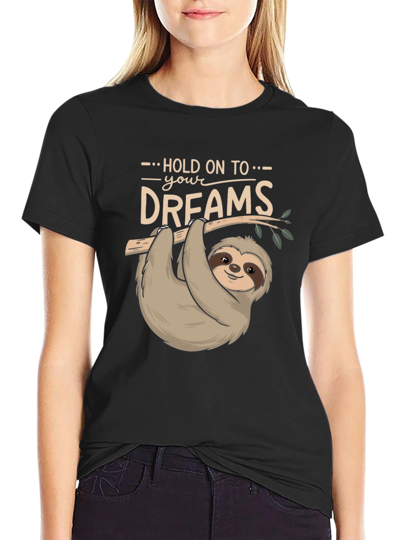 Black Sloth Dreams T-Shirt - Cute & Comfy view 2