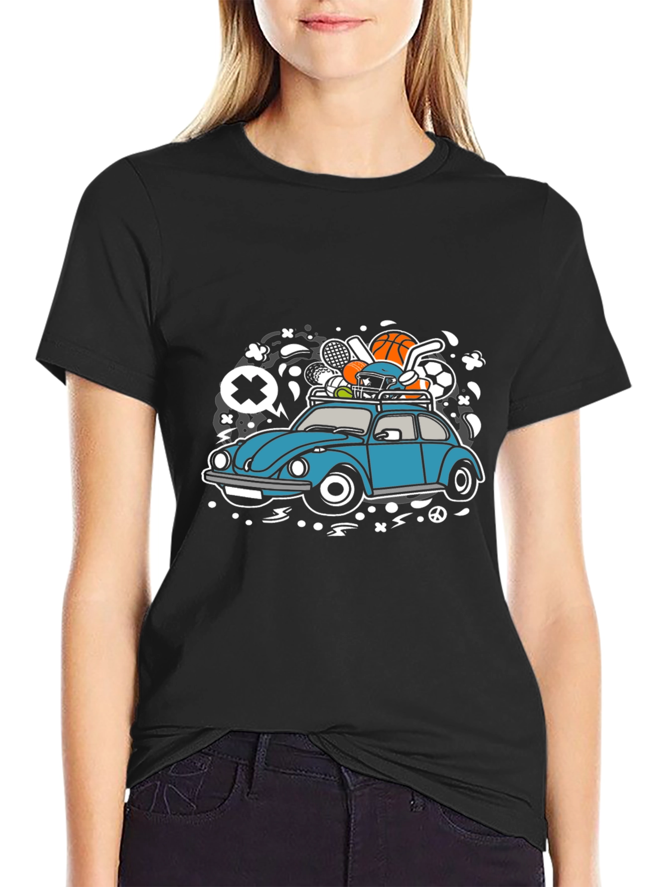Black Sports Car Graphic Tee view 2