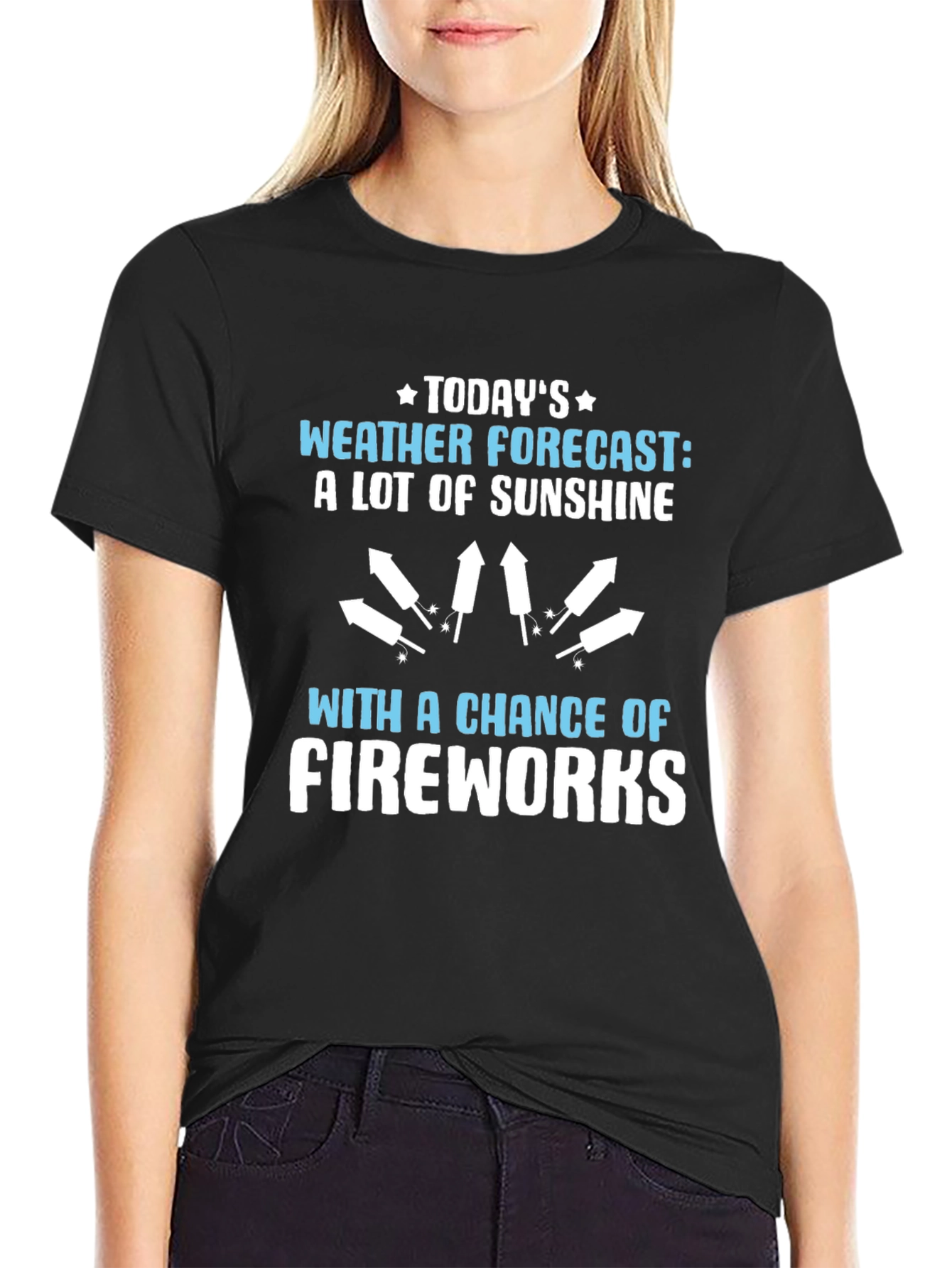 Black Sunshine and Fireworks T-Shirt view 2