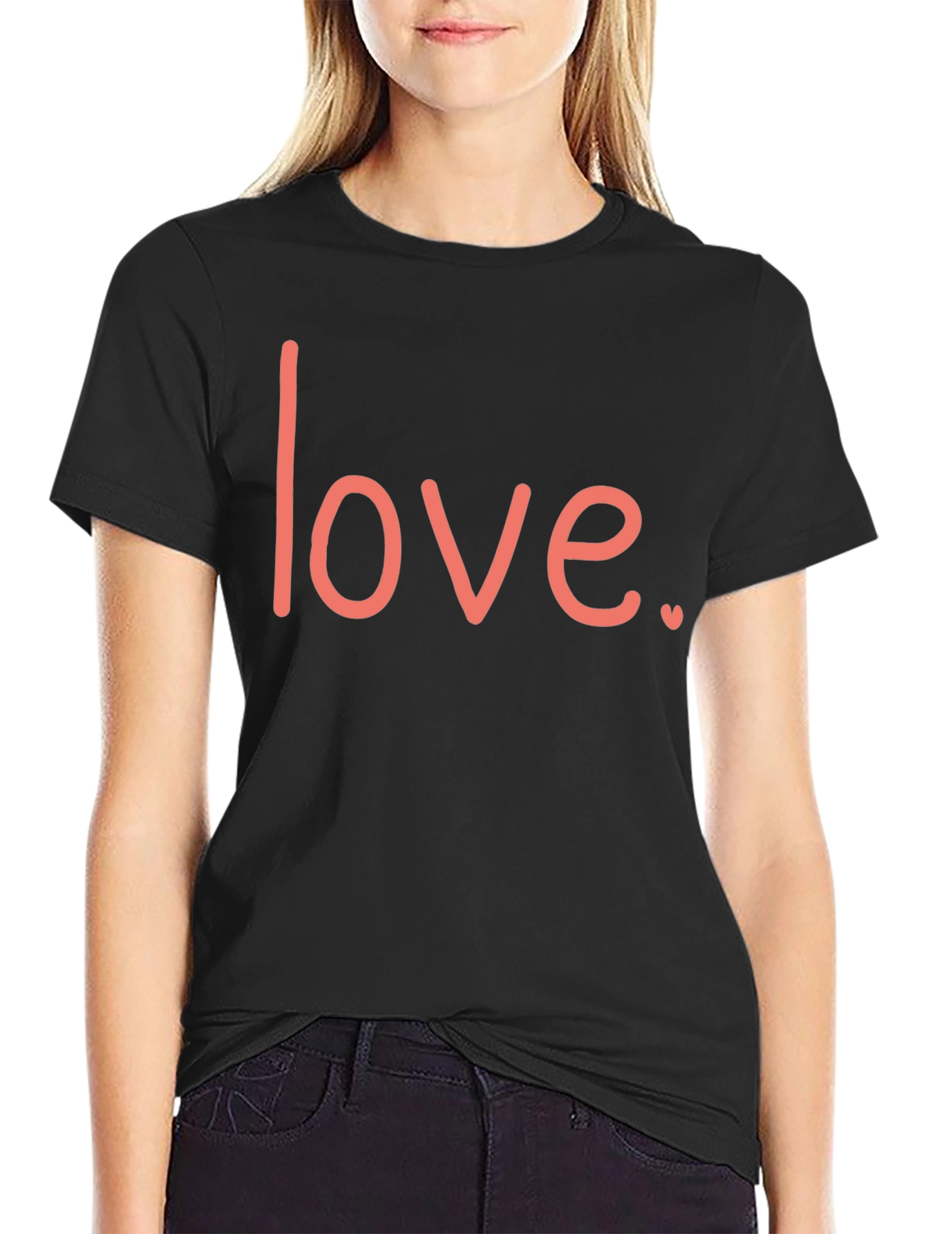 Black Love Graphic Black T-Shirt - Stylish Casual Wear view 2