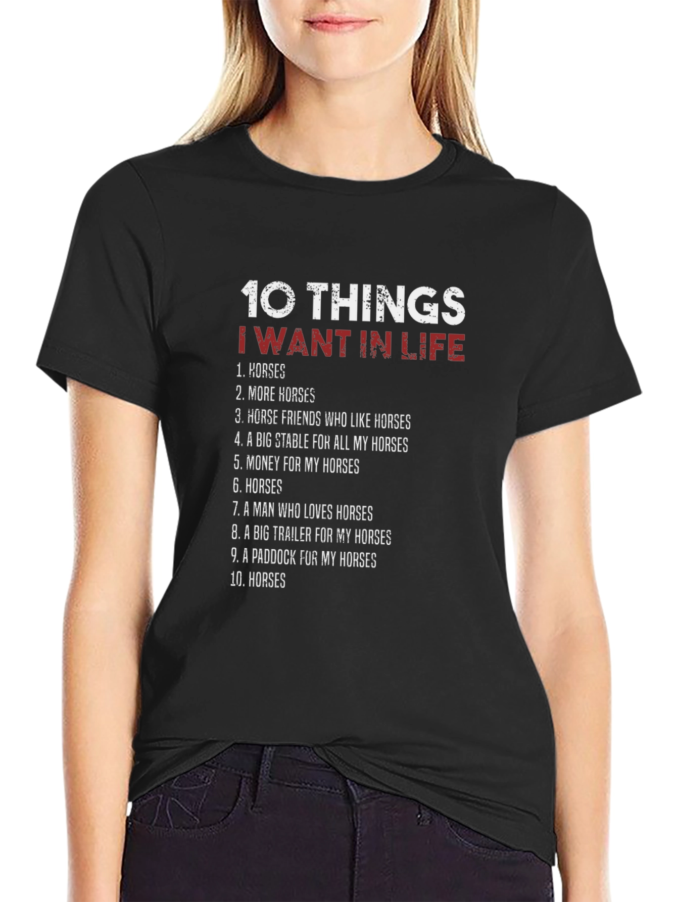Black Horse Lover T-Shirt: 10 Things I Want In Life view 2