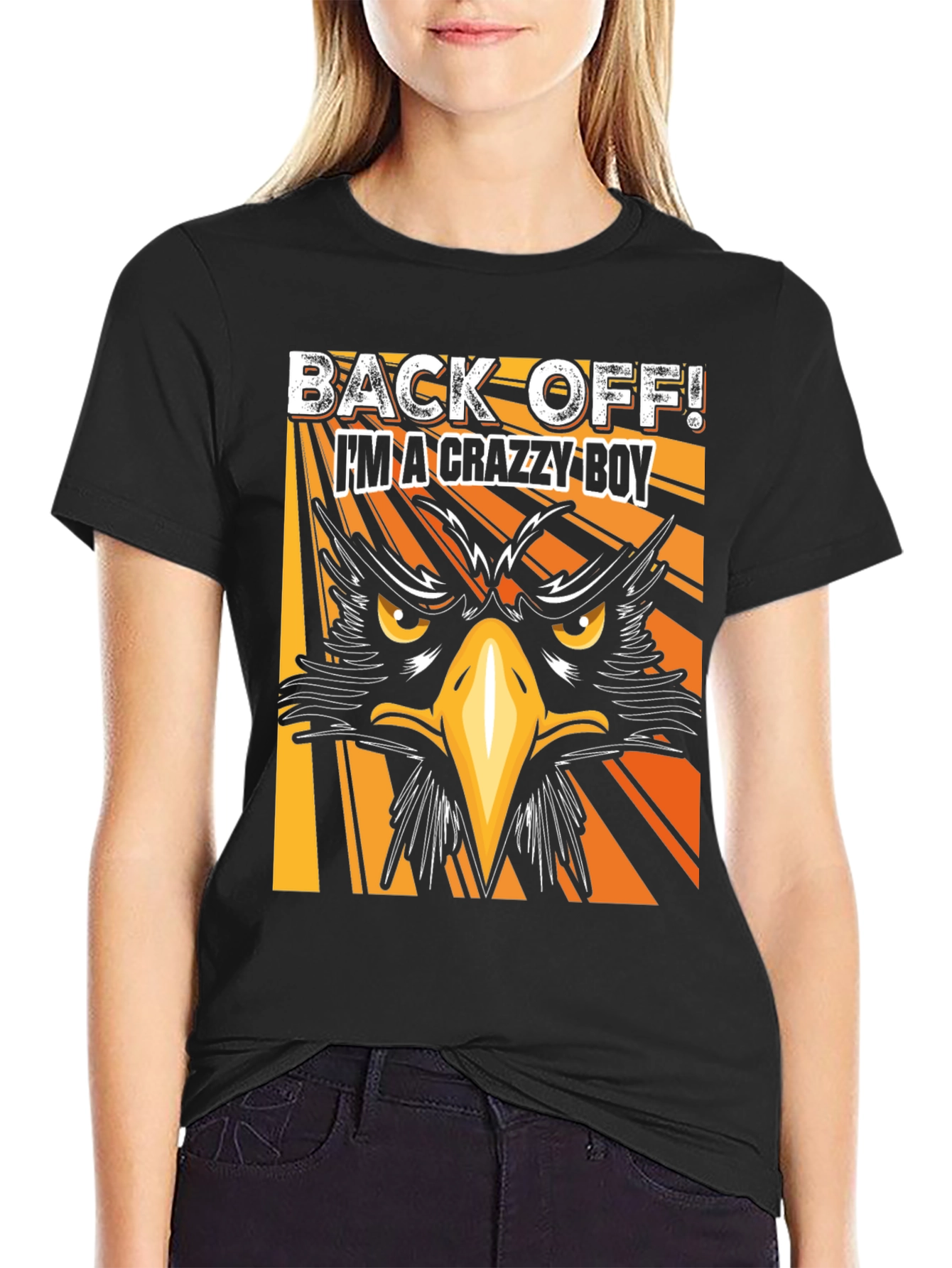 Black Crazy Boy Graphic T-Shirt - Black Tee view 2