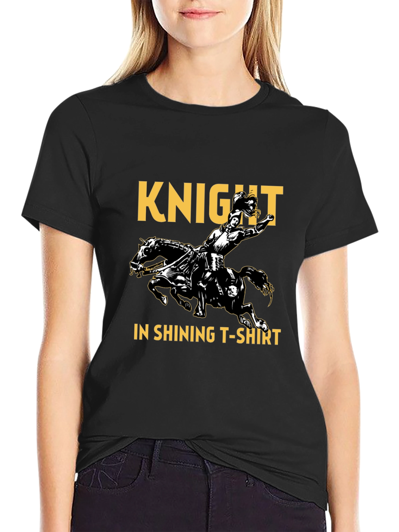 Black Knight in Shining T-Shirt - Black Tee view 2
