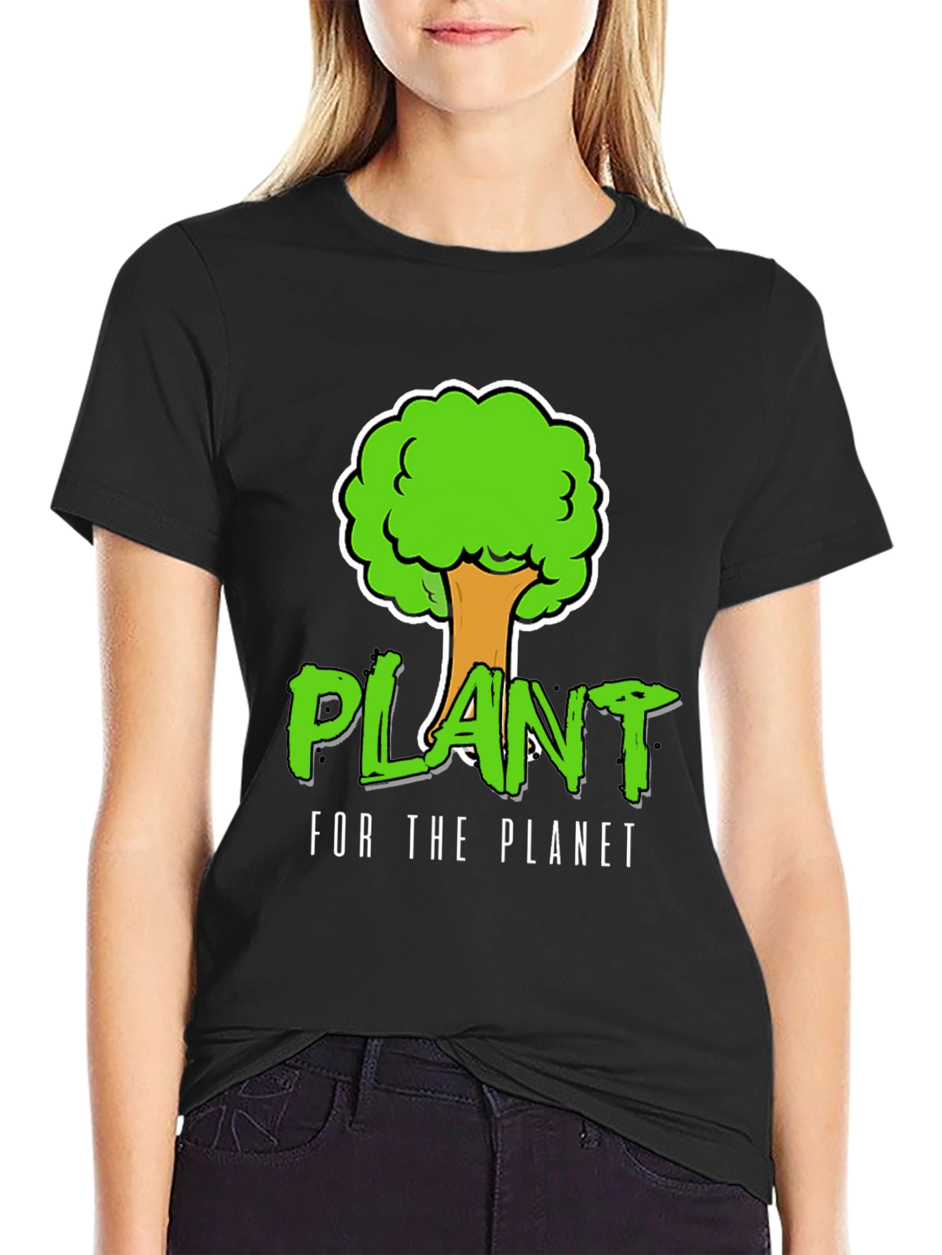 Black Plant for the Planet Graphic Tee - Black view 2